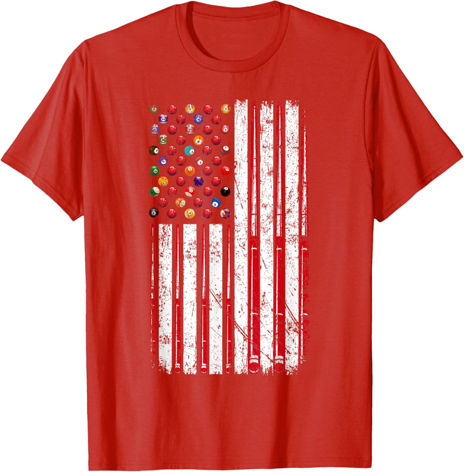 American Flag Pool Player T-Shirt for Billiard Lovers, USA Pride Apparel - 2