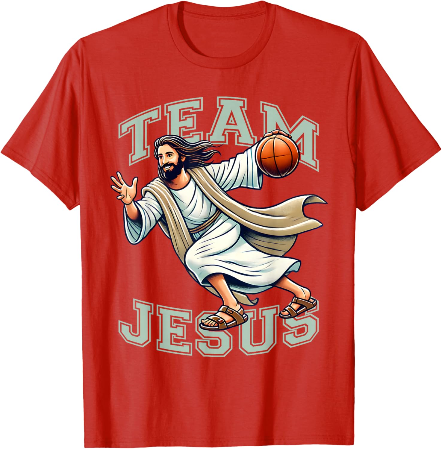 Team Jesus Basketball Tee Christ Playing Basketball T-Shirt for Sports Fans - 21