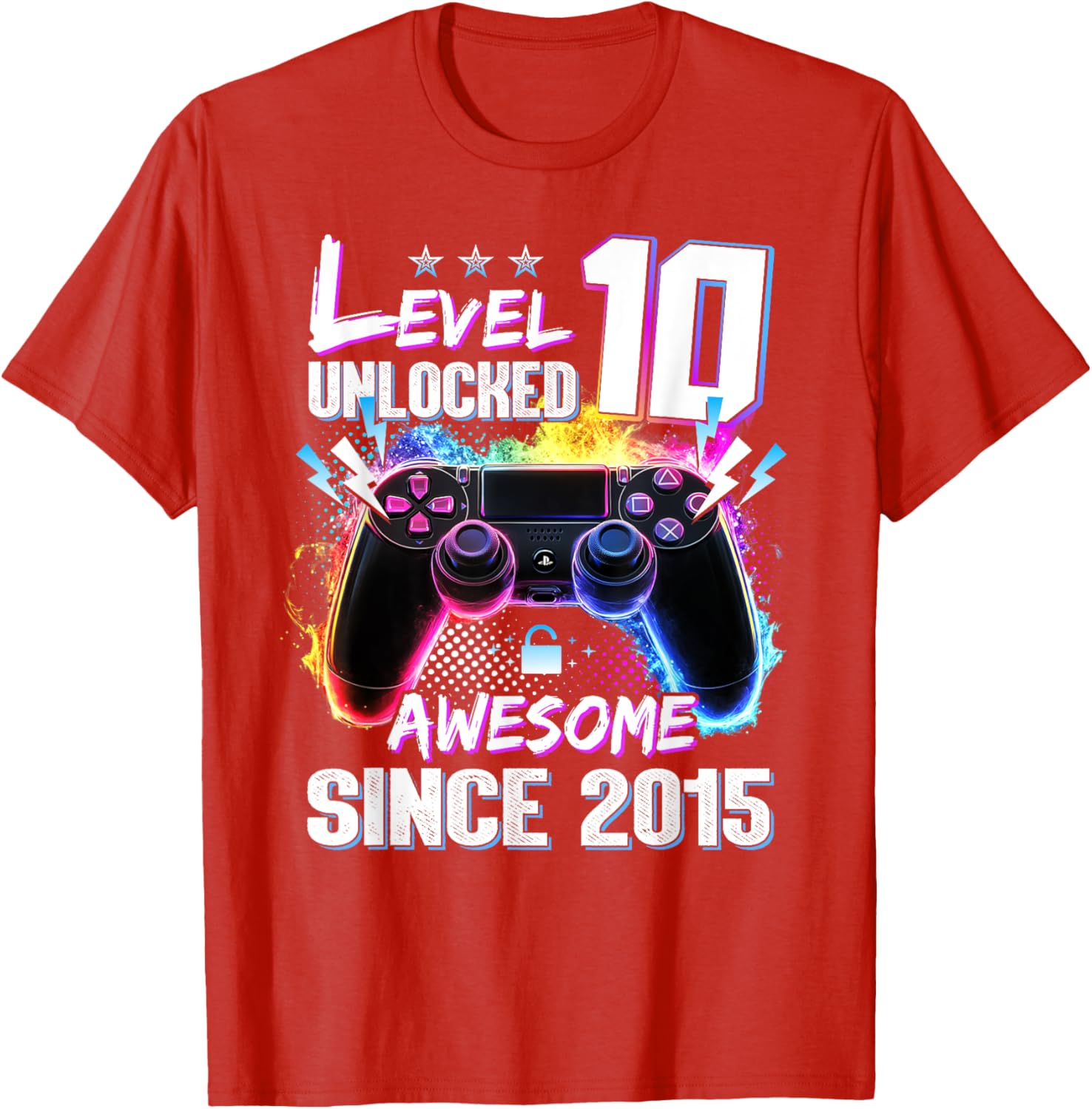 Level 10 Unlocked 10th Birthday T-Shirt Awesome Gift for Kids - 17