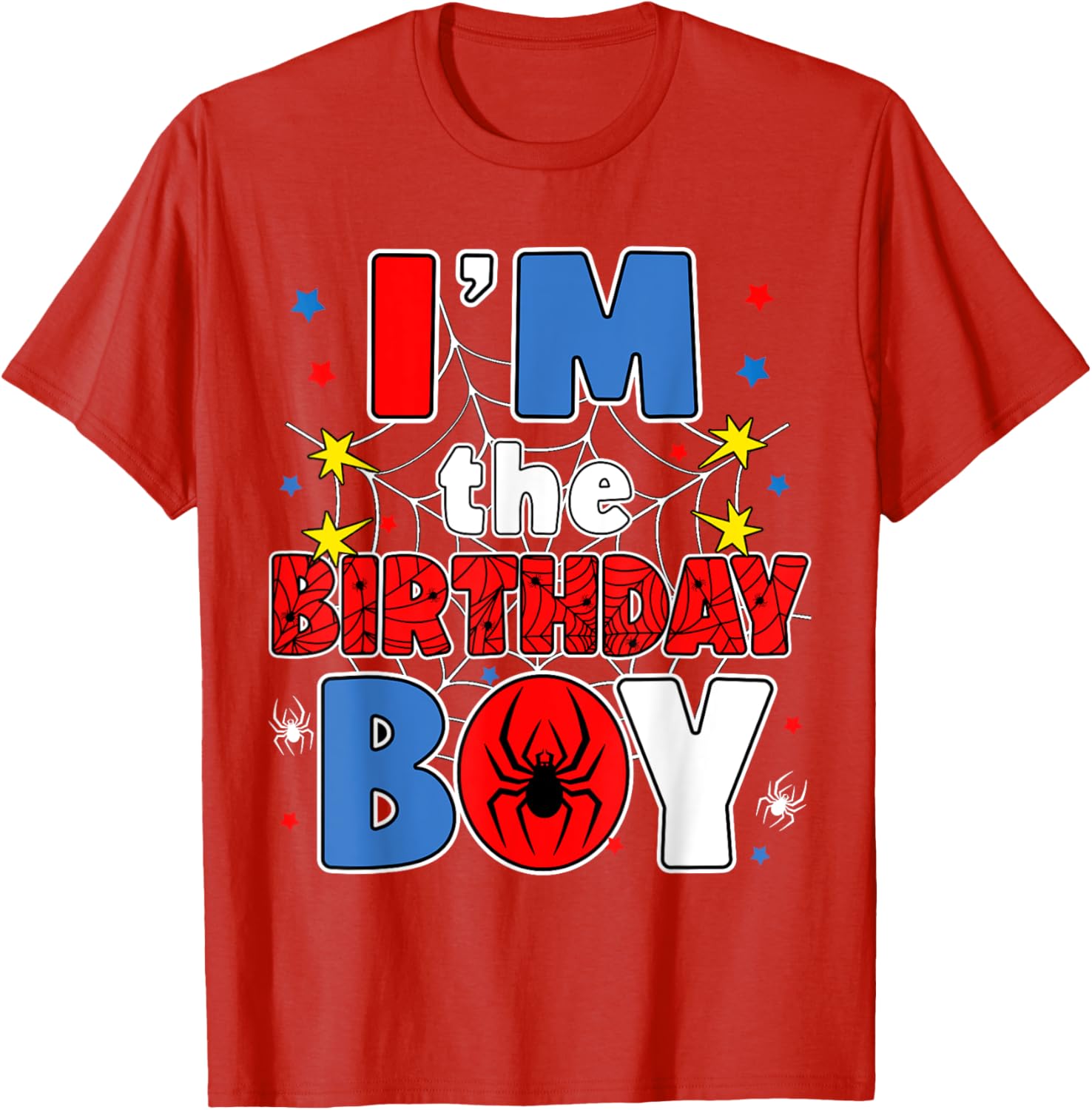 I'm The Birthday Boy Spider Web Family Party T-Shirt for Kids - 10