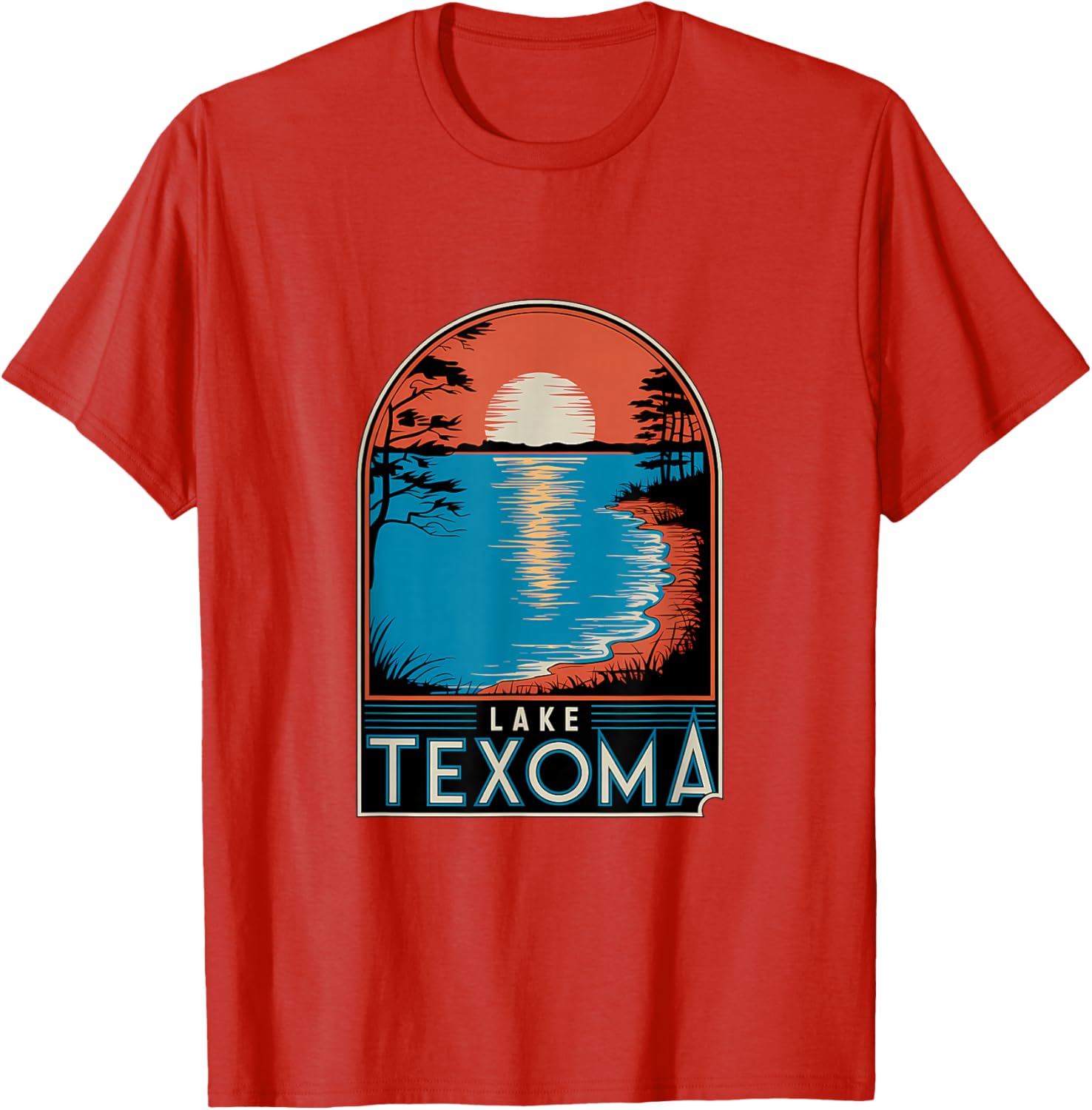 Lake Texoma Sunset Reflection Adventure T-Shirt for Nature Lovers - 4