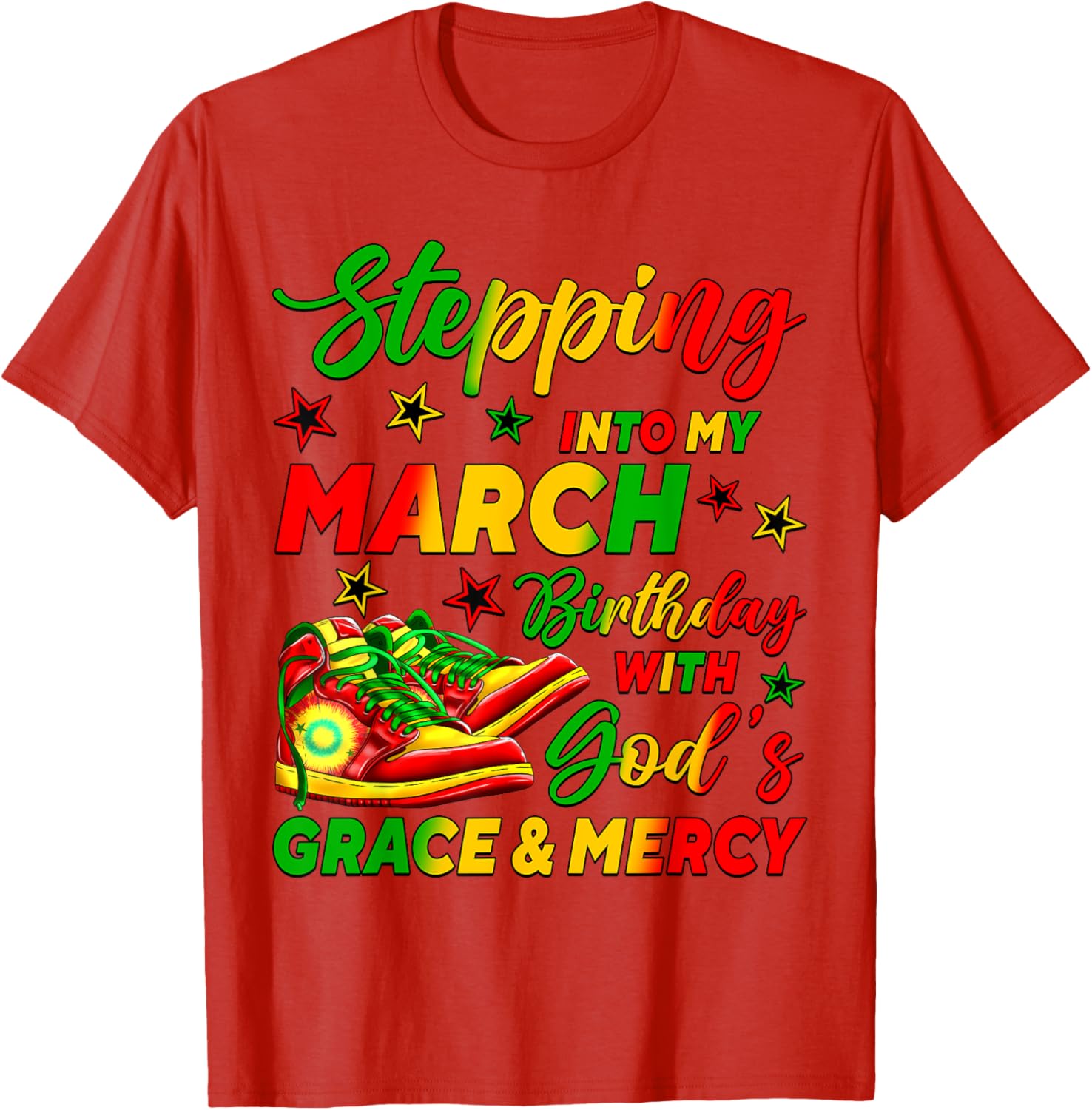March Birthday African American Shoes T-Shirt for Celebrating in Style - 1