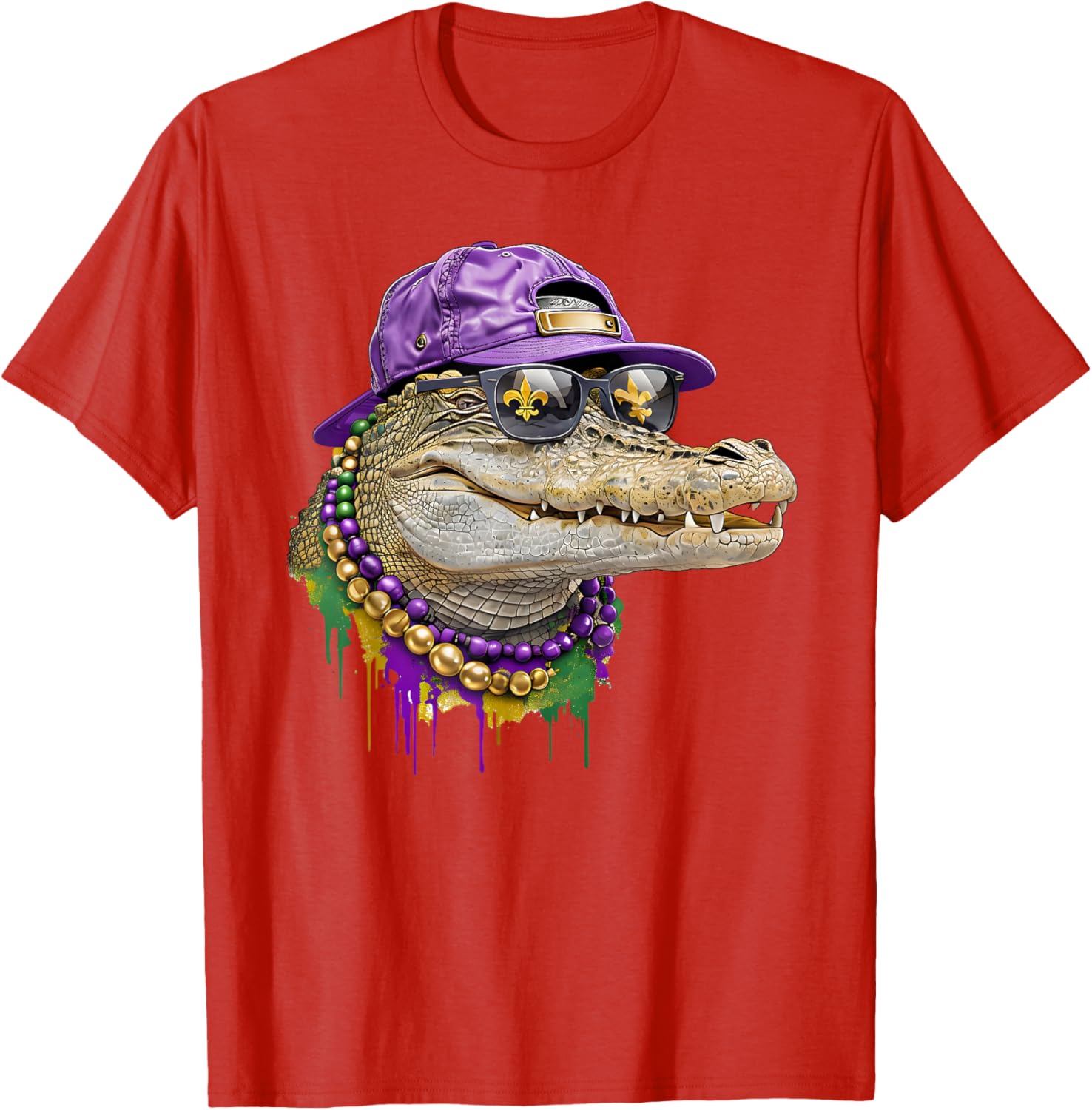 Mardigator Alligator Costume T-Shirt for Mardi Gras Fun for Everyone - 1