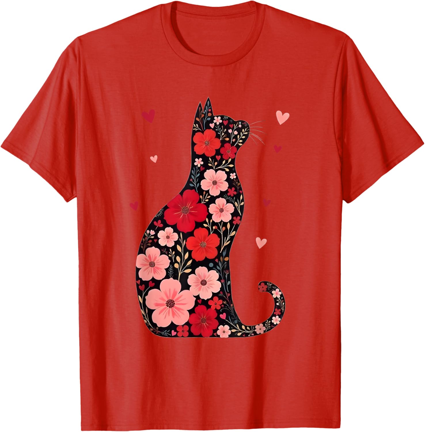 Happy Meowentine's Day Floral Cat T-Shirt for Women - Cute Valentine's Gift - 5