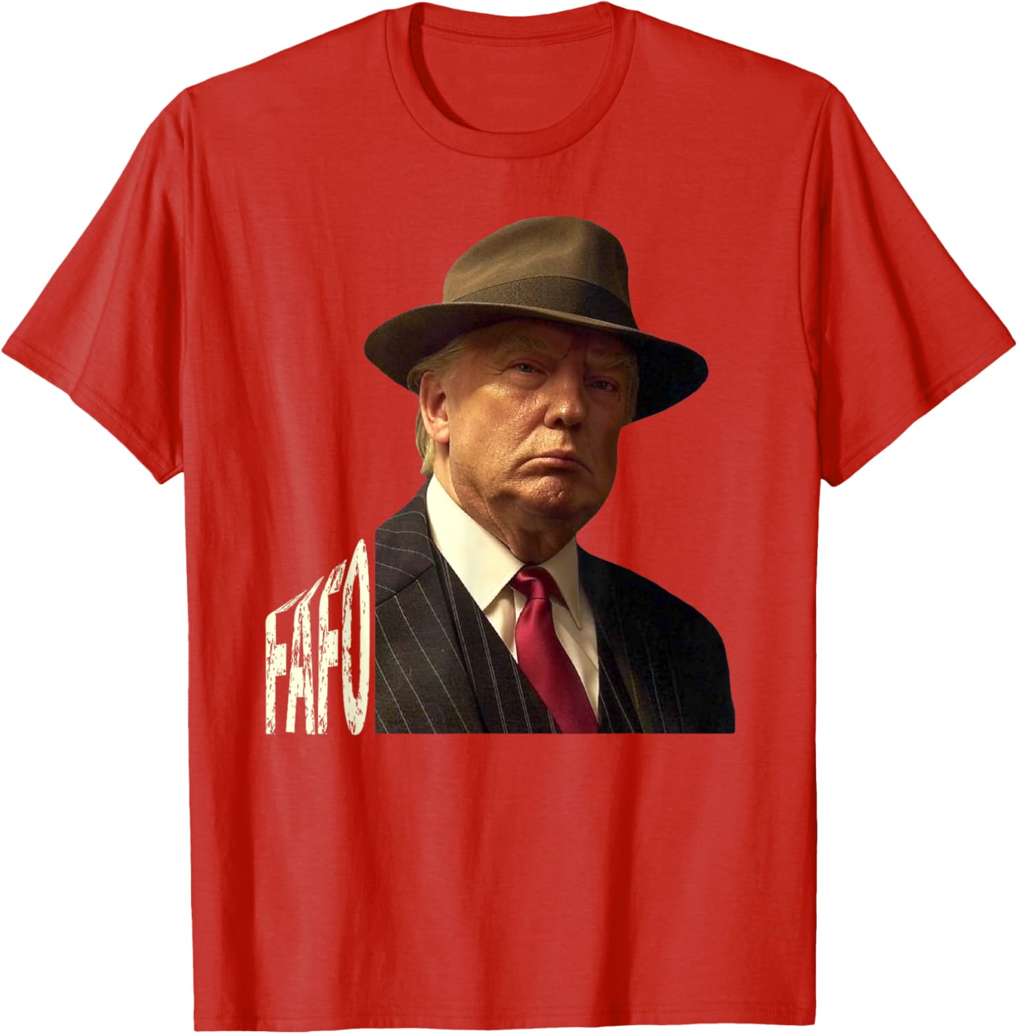 Humorous Trump Fafo Design Unisex Black Crew Neck T-Shirt for Adults - 9