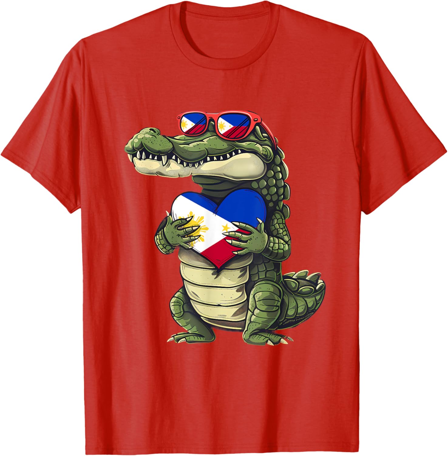 Philippines Crocodile Heart T-Shirt with Filipino Flag - Pilipinas Pride - 24