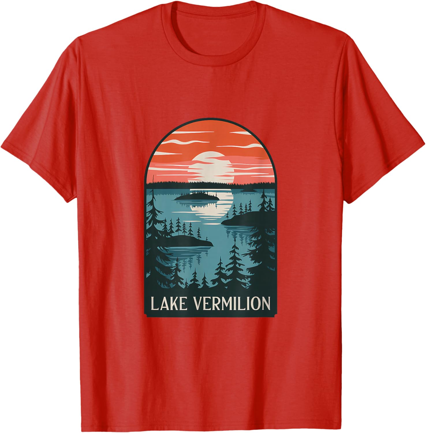 Lake Vermilion Sunset Reflection T-Shirt for Nature Lovers and Adventurers - 25