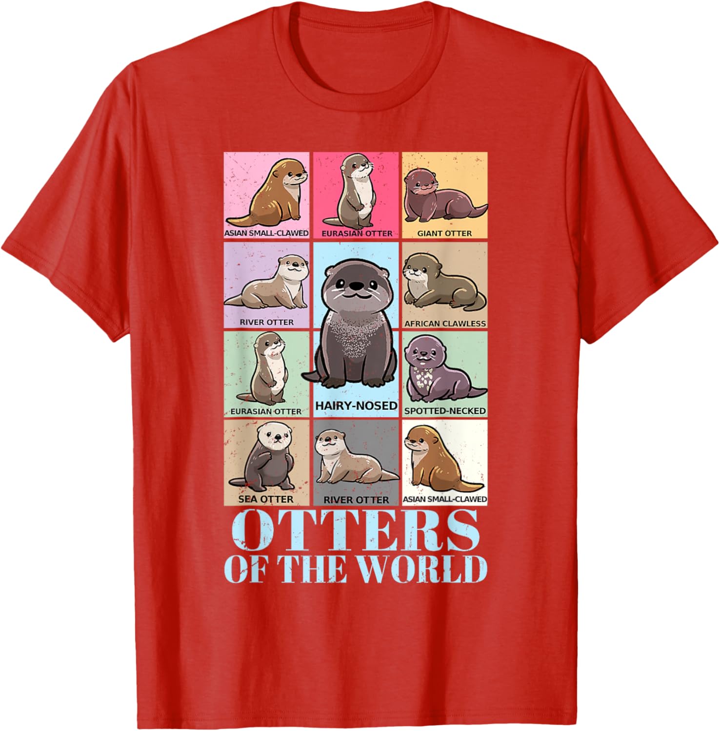 Otters of the World Vintage Sea Otter T-Shirt for Kids and Adults - 3