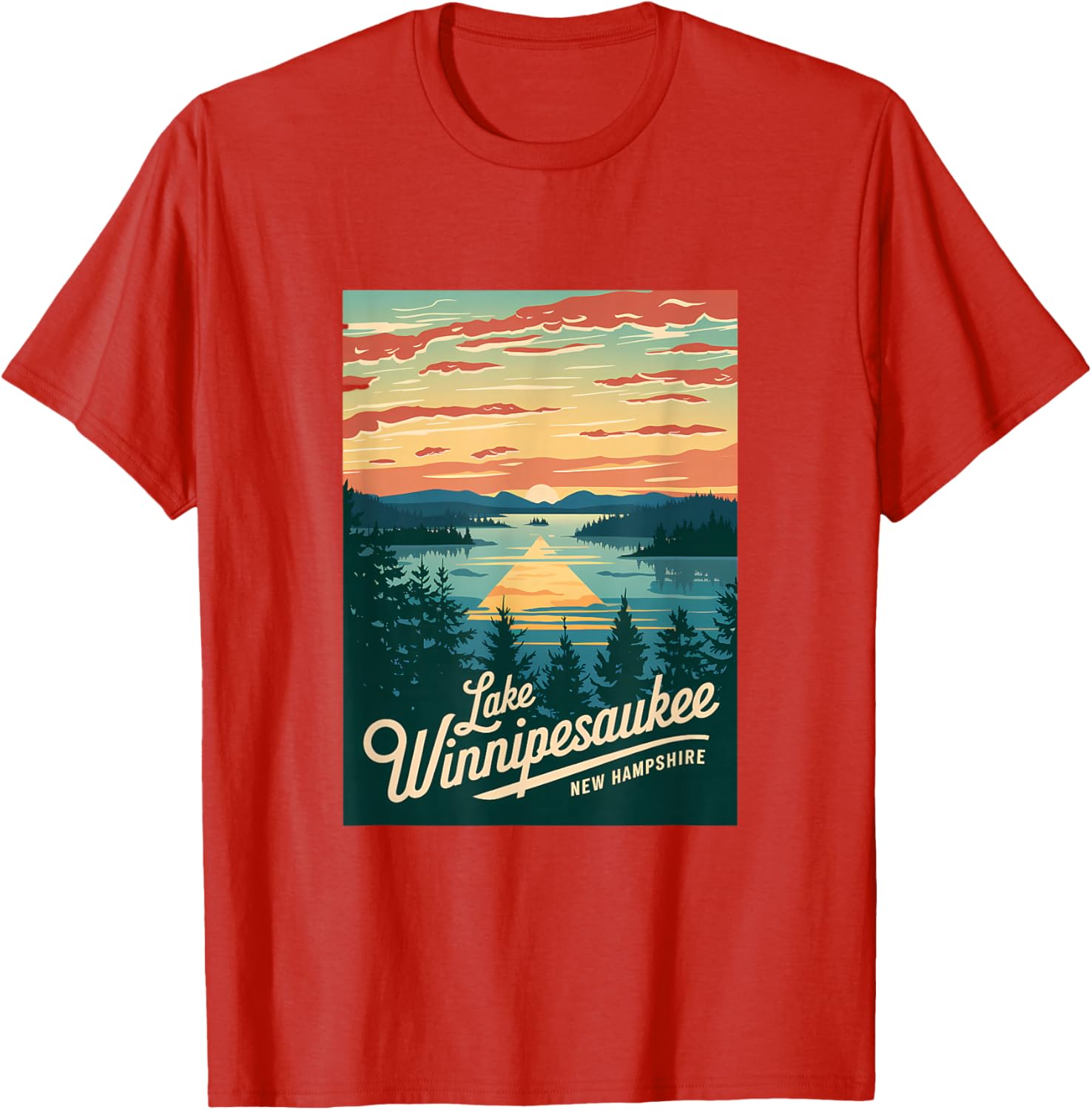 Sunset Beauty T-Shirt Featuring Scenic Lake Winnipesaukee, New Hampshire - 10