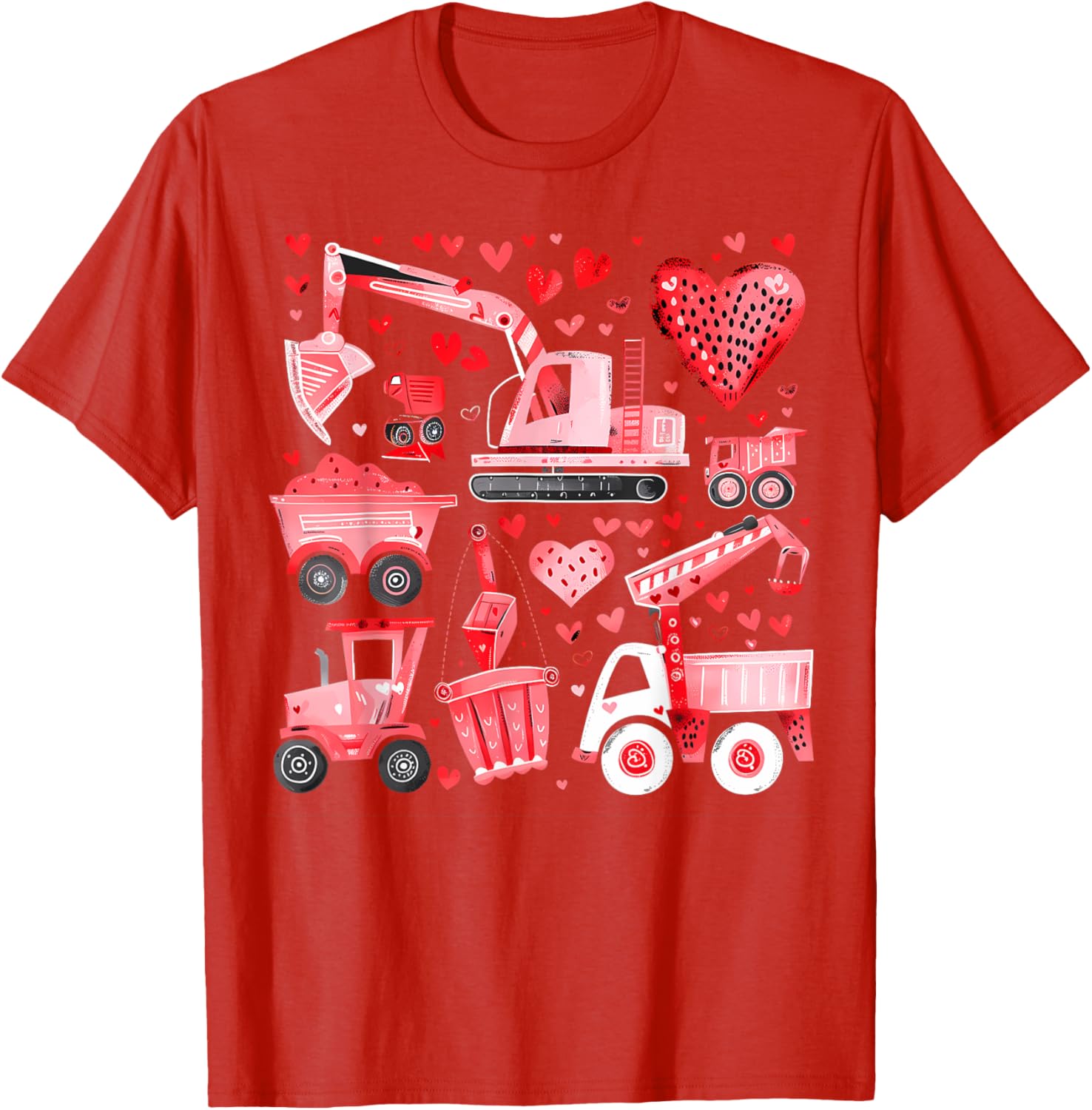 Adorable Valentine's Day Construction Trucks Loads of Love Toddler T-Shirt - 3