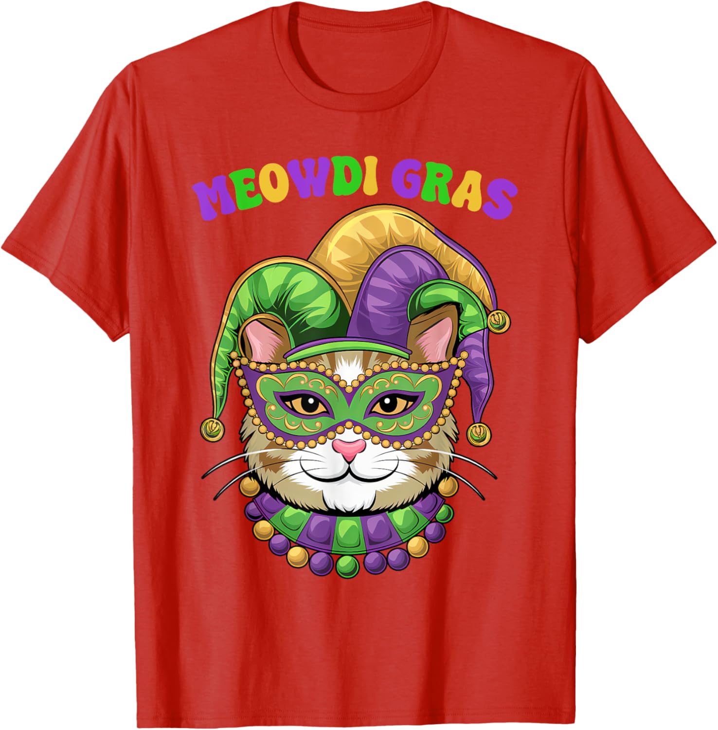 Meowdi Gras Mardi Gras Cat Lover T-Shirt New Orleans Style Fun Apparel - 7