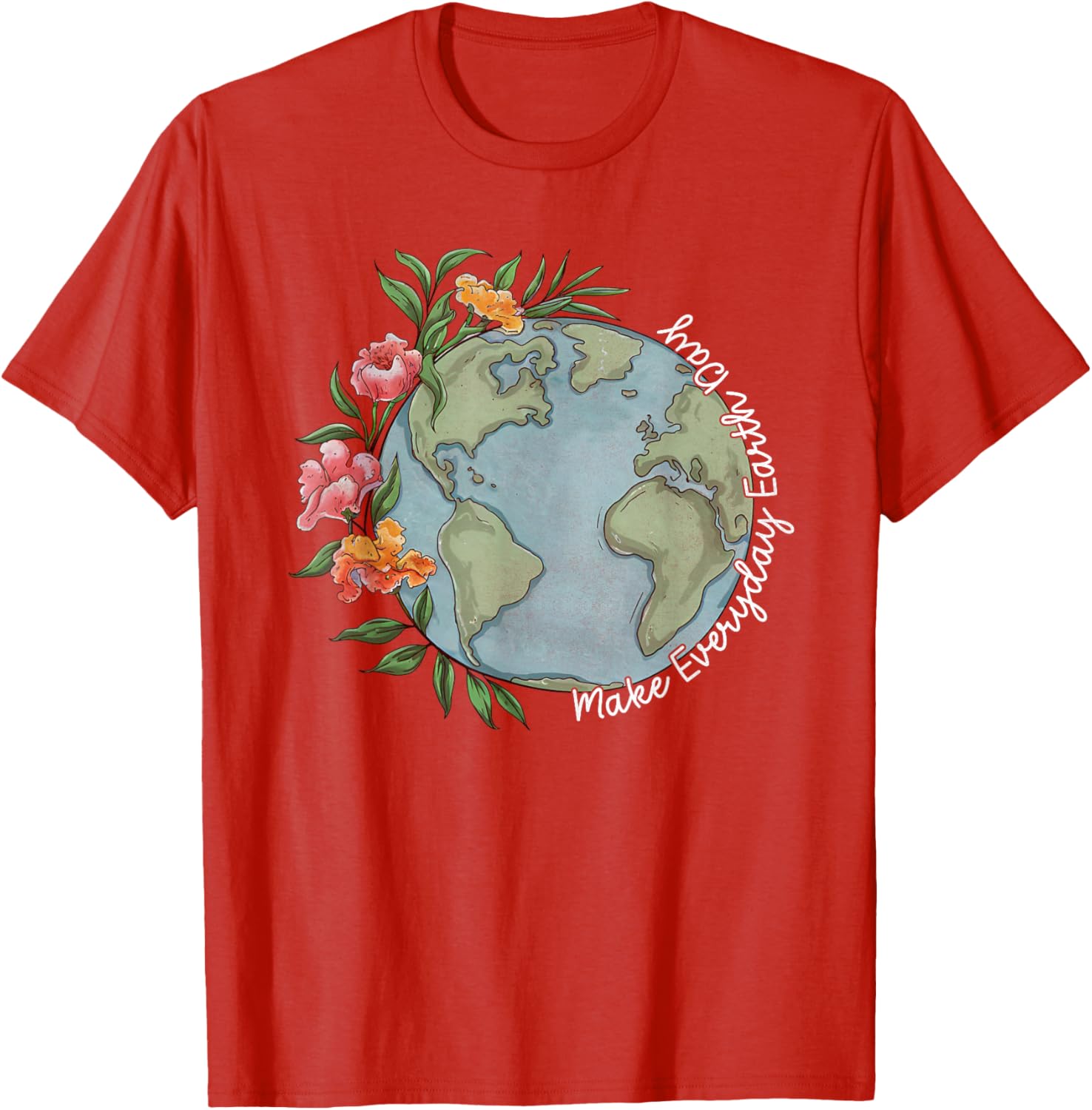 Beautiful Floral Planet T-Shirt for Everyday Earth Day Celebration - 12