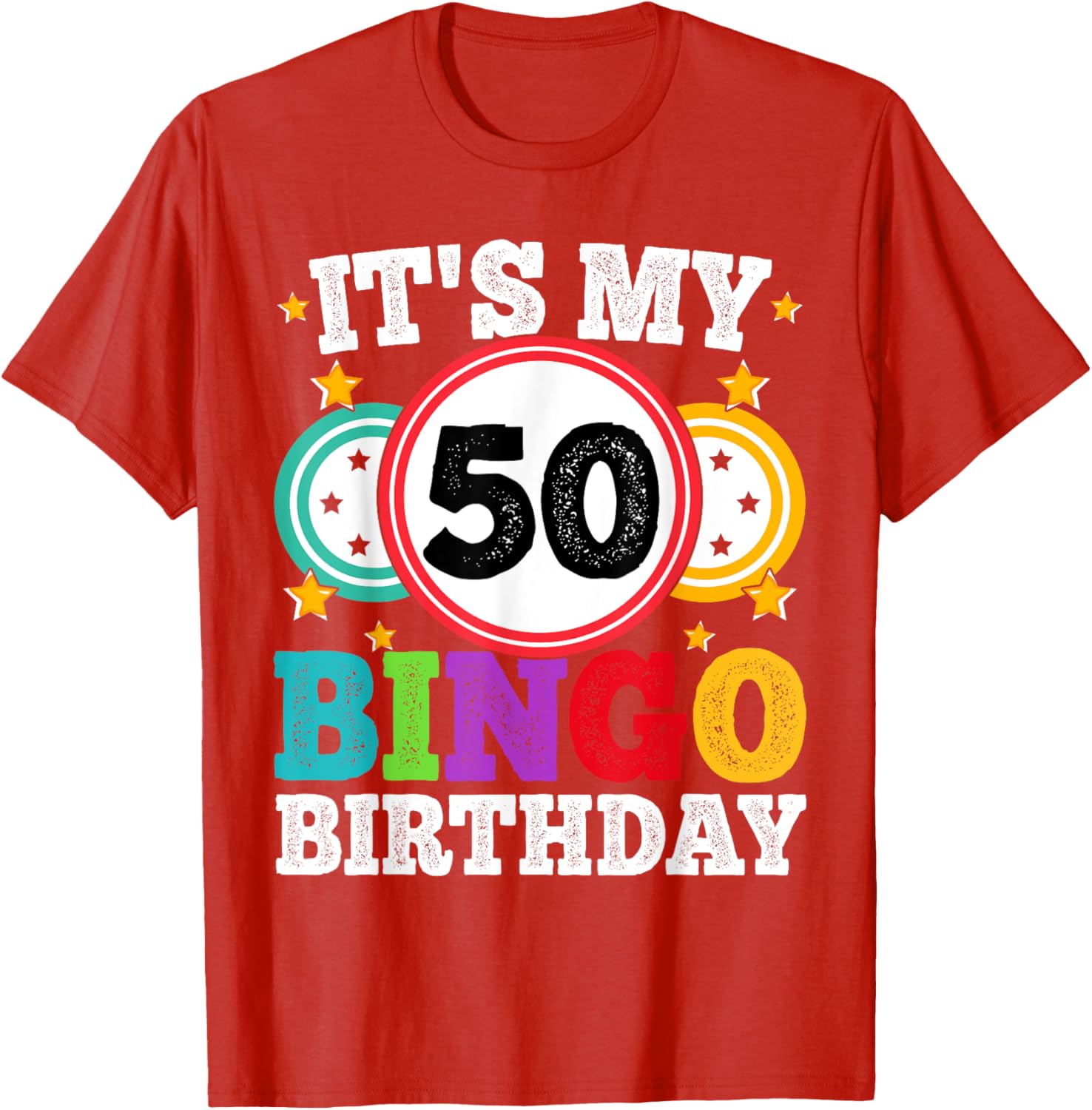 Funny 50th Birthday Bingo T-Shirt for Men and Women Gift Idea - 9