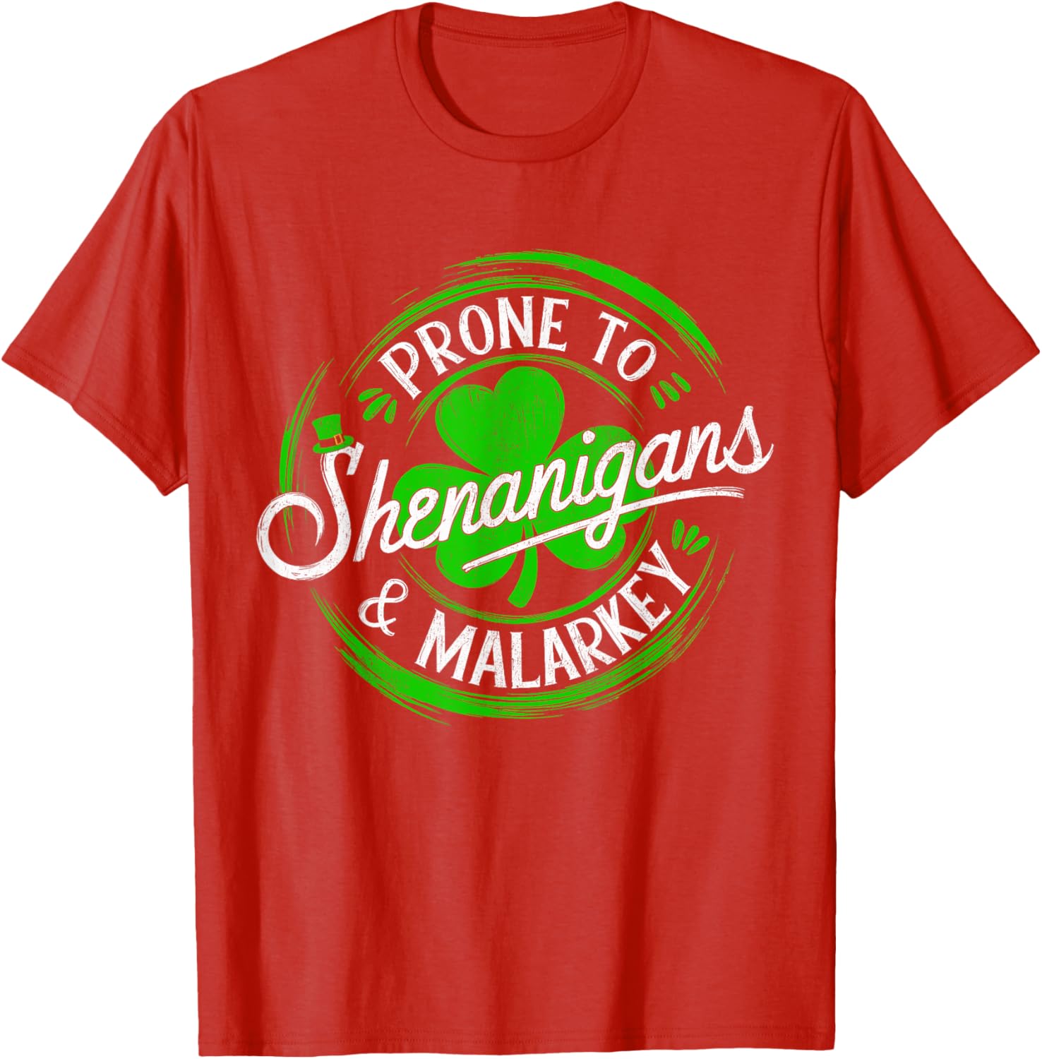 Prone to Shenanigans St Patrick's Day Shamrock T-Shirt for Fun Celebrations - 11
