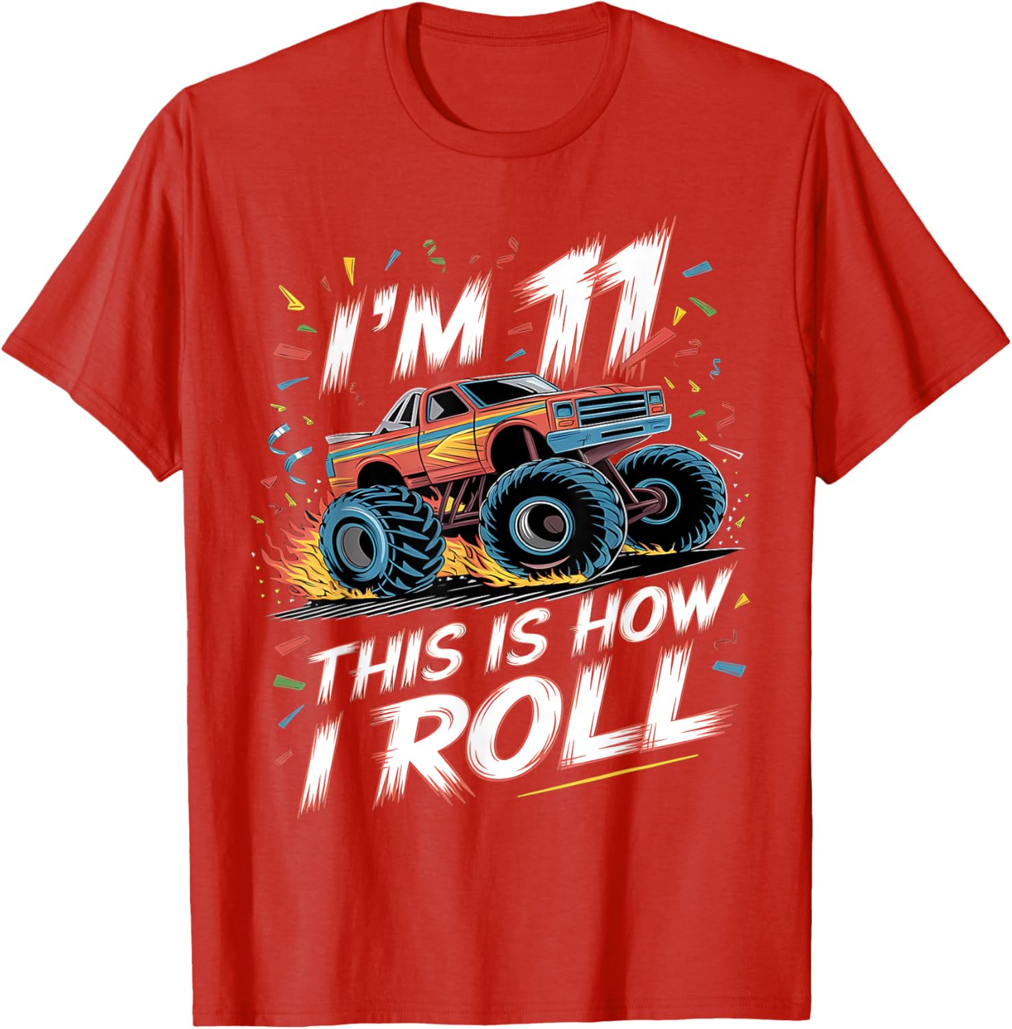 Monster Truck 11th Birthday Shirt for Boys - Fun Birthday T-Shirt - 18