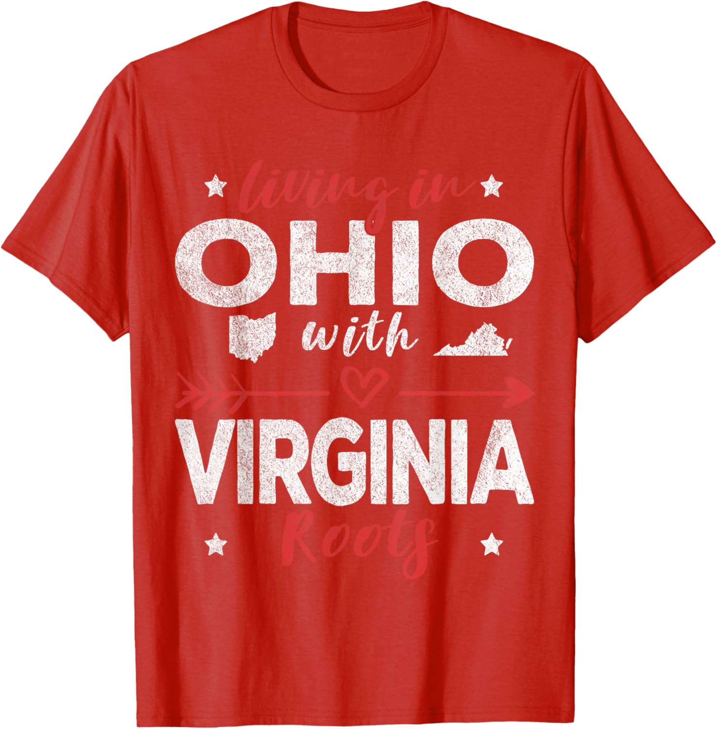 Living in Ohio with Virginia Roots T-Shirt for Proud State Lovers - 3