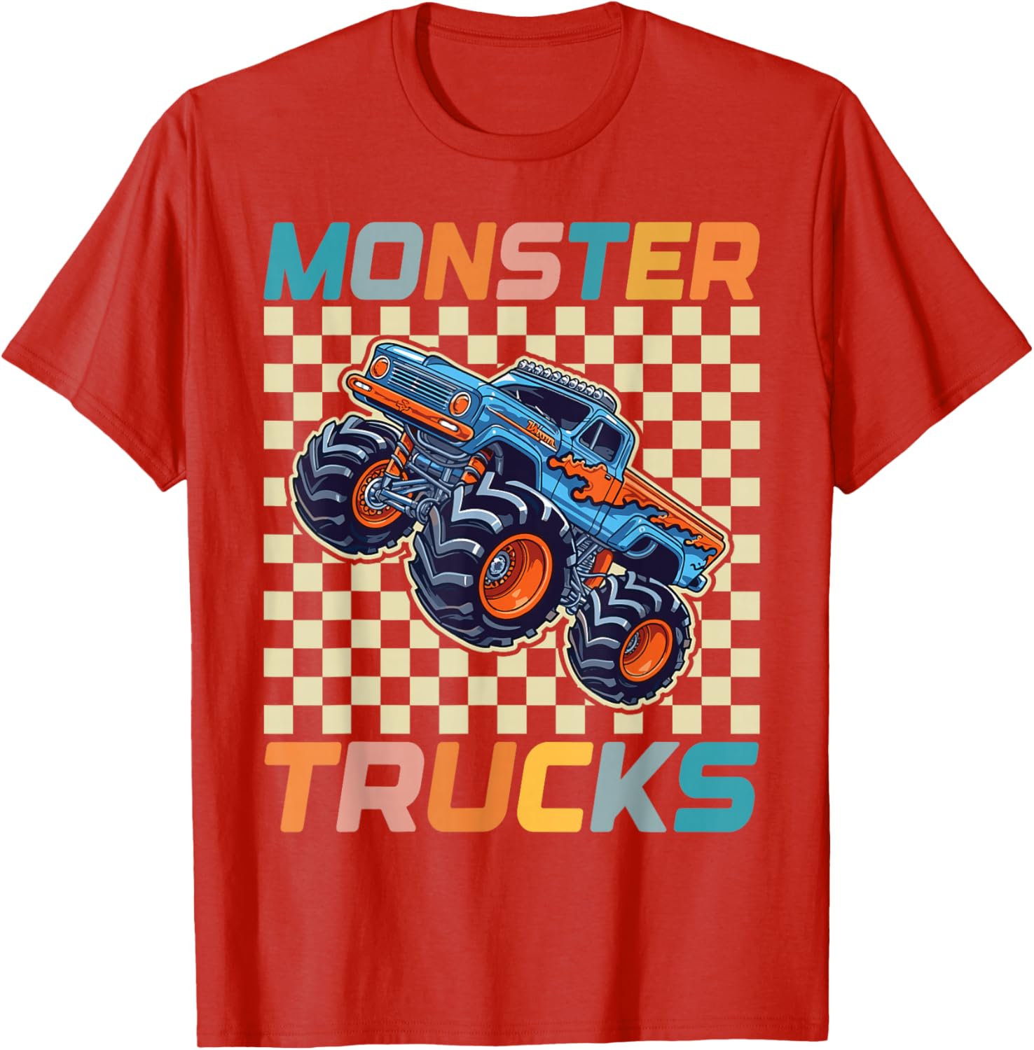 Cute Monster Truck T-Shirt for Toddlers and Kids Retro Vintage Style - 11