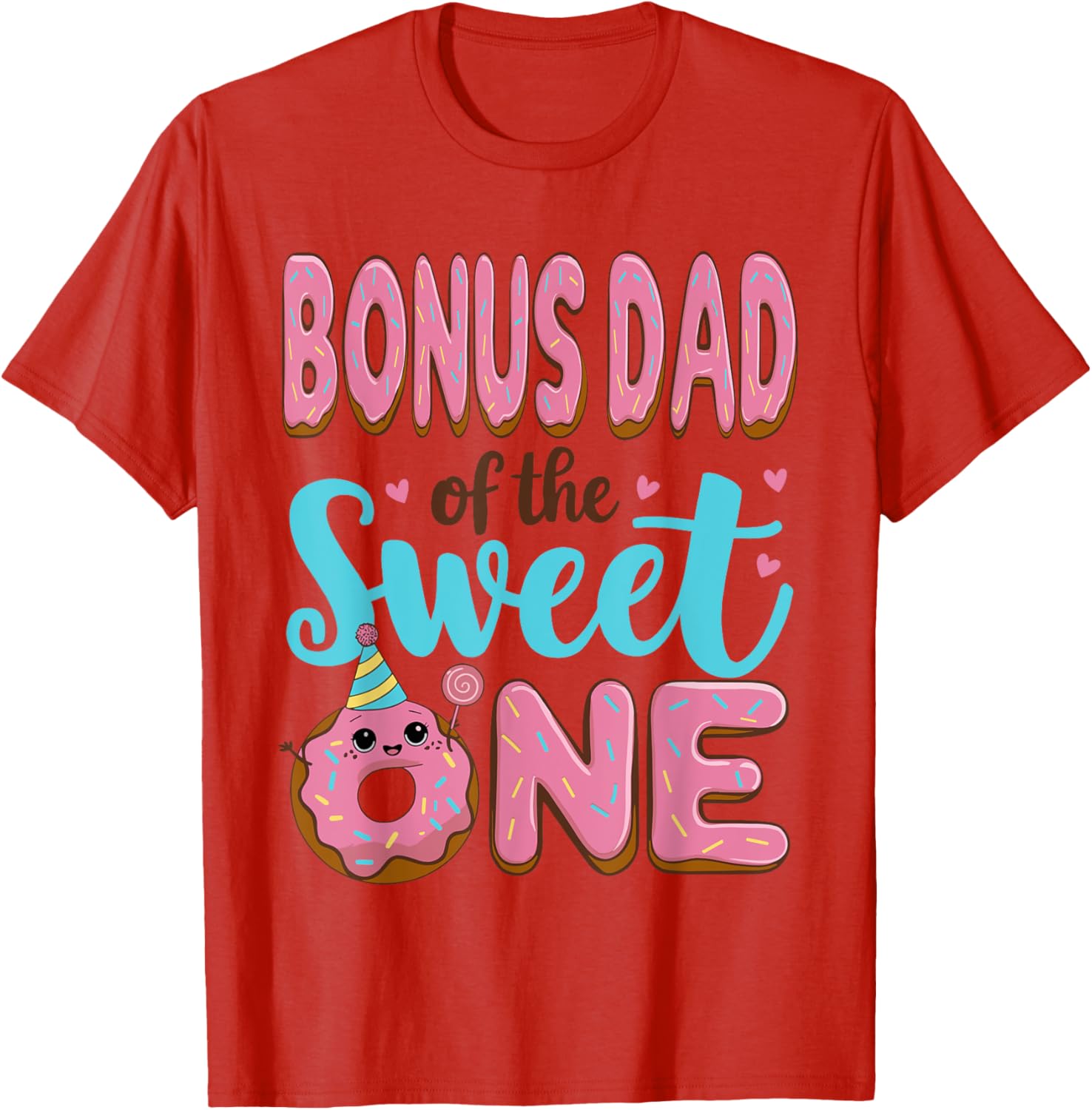Bonus Dad Donut Party T-Shirt for 1st Birthday Girl Celebration - 14