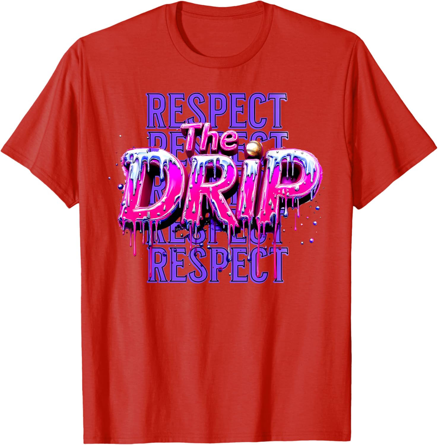 Respect The Drip Baseball Ice Cream Drip T-Shirt for Cool Style - 6