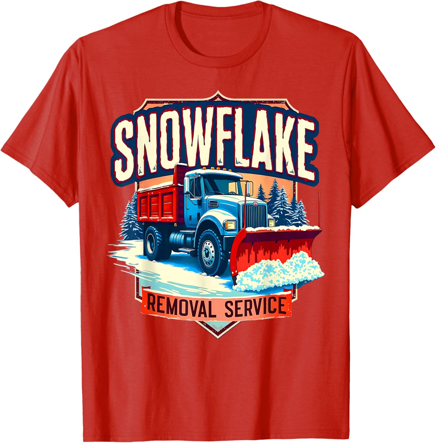 Snowflake Removal Service Truck Winter Supporter T-Shirt for Snow Days - 10
