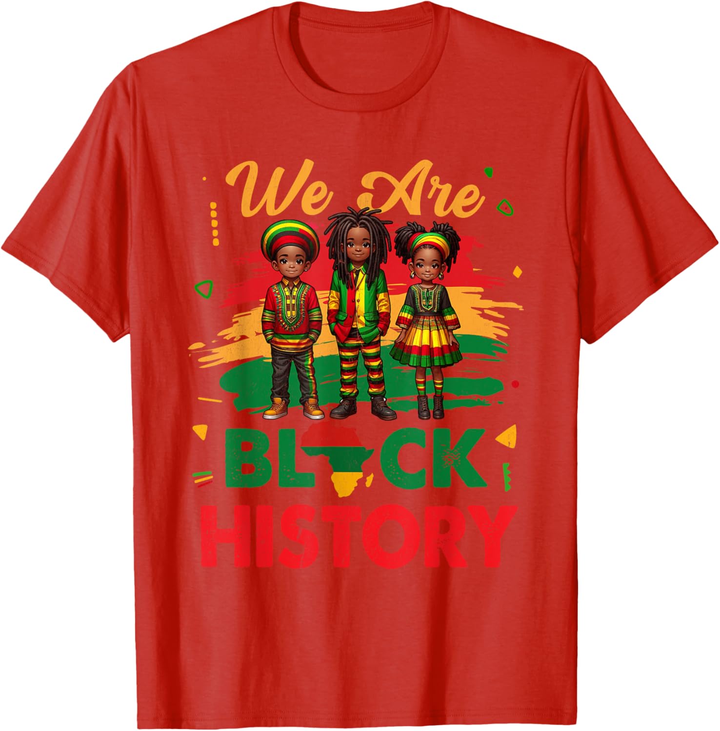 Black History Month Map T-Shirt for African Kids Boys and Girls - 24