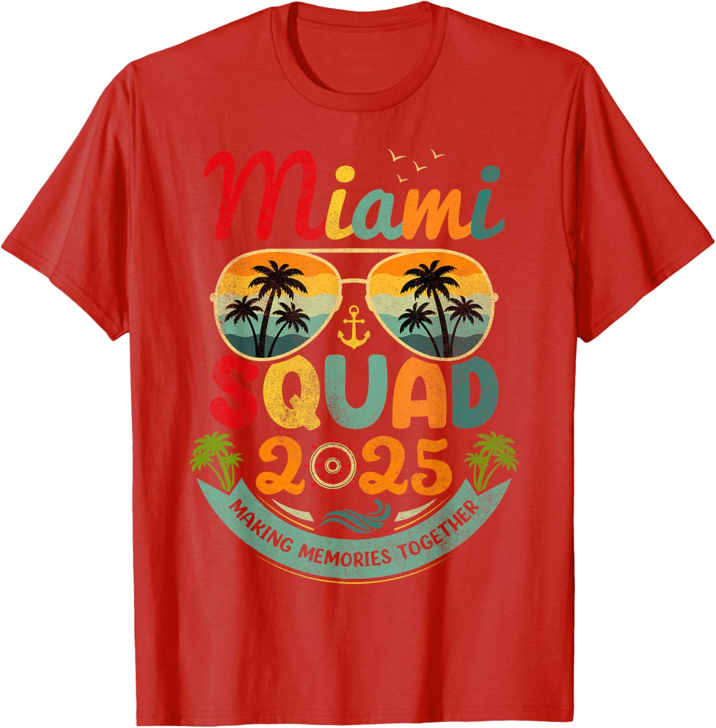 Miami Squad 2025 Vintage Beach Vacation T-Shirt for Group Fun - 3