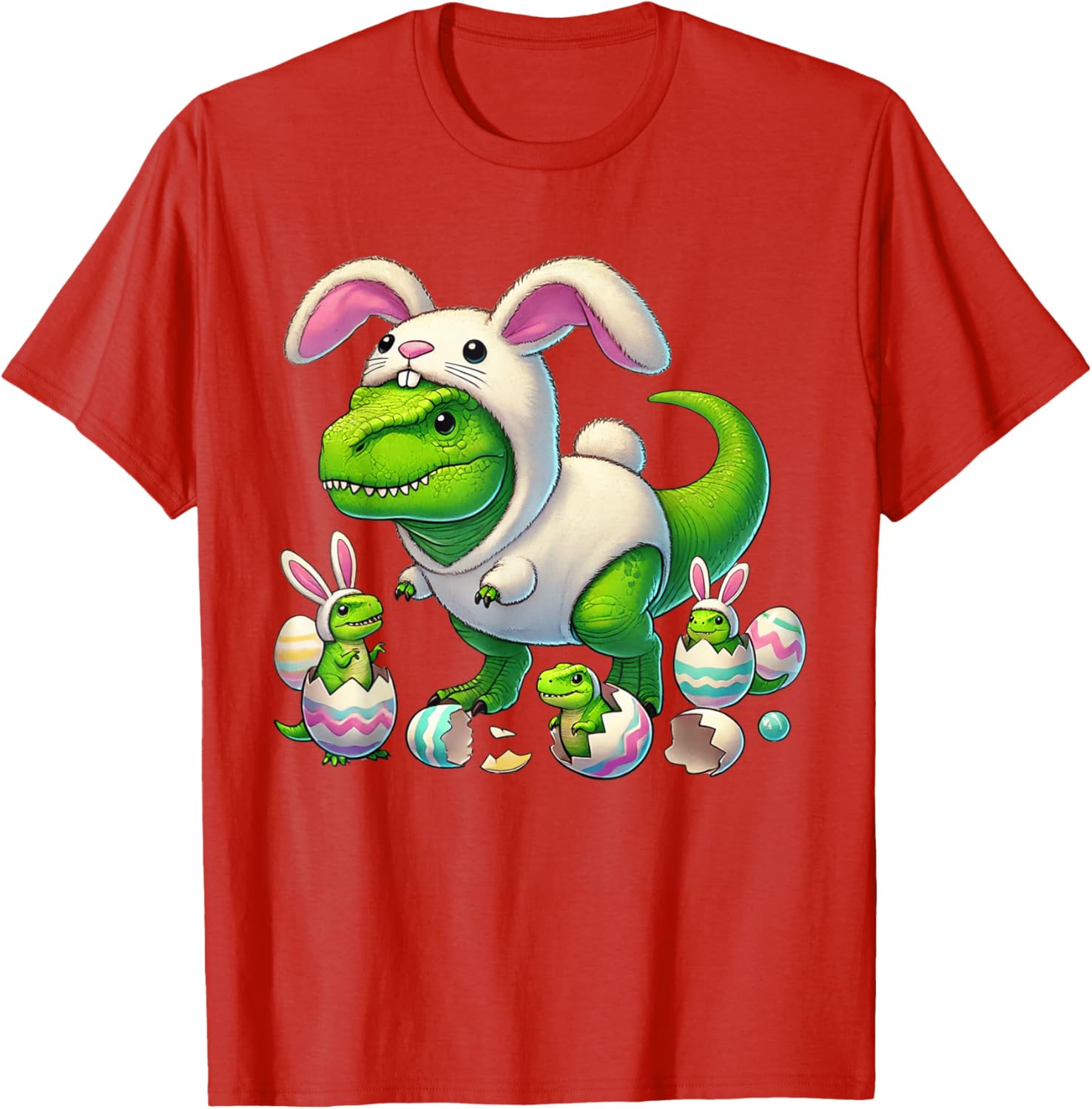 Funny Easter T-Rex Bunny Ears Kids T-Shirt for Boys - Dino Costume Delight - 17