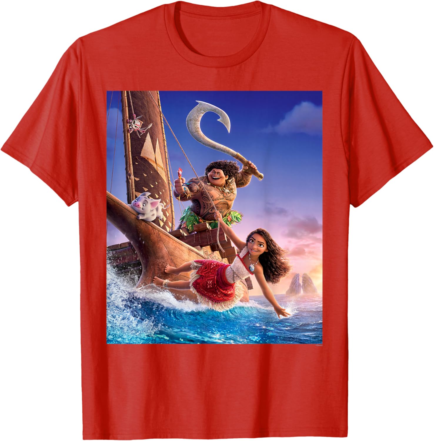 Disney Moana Adventure T-Shirt with Maui and Friends for Kids and Adults - 15
