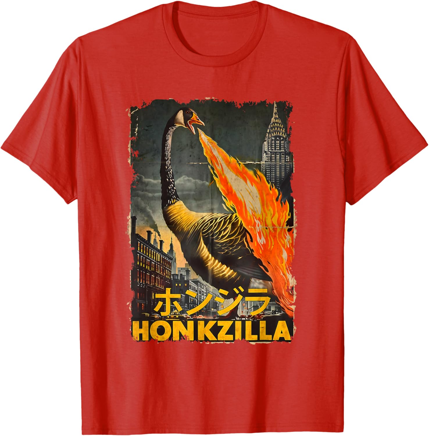 Vintage Honkzilla Silly Goose Catzilla T-Shirt for Fun, Quirky Style - 26