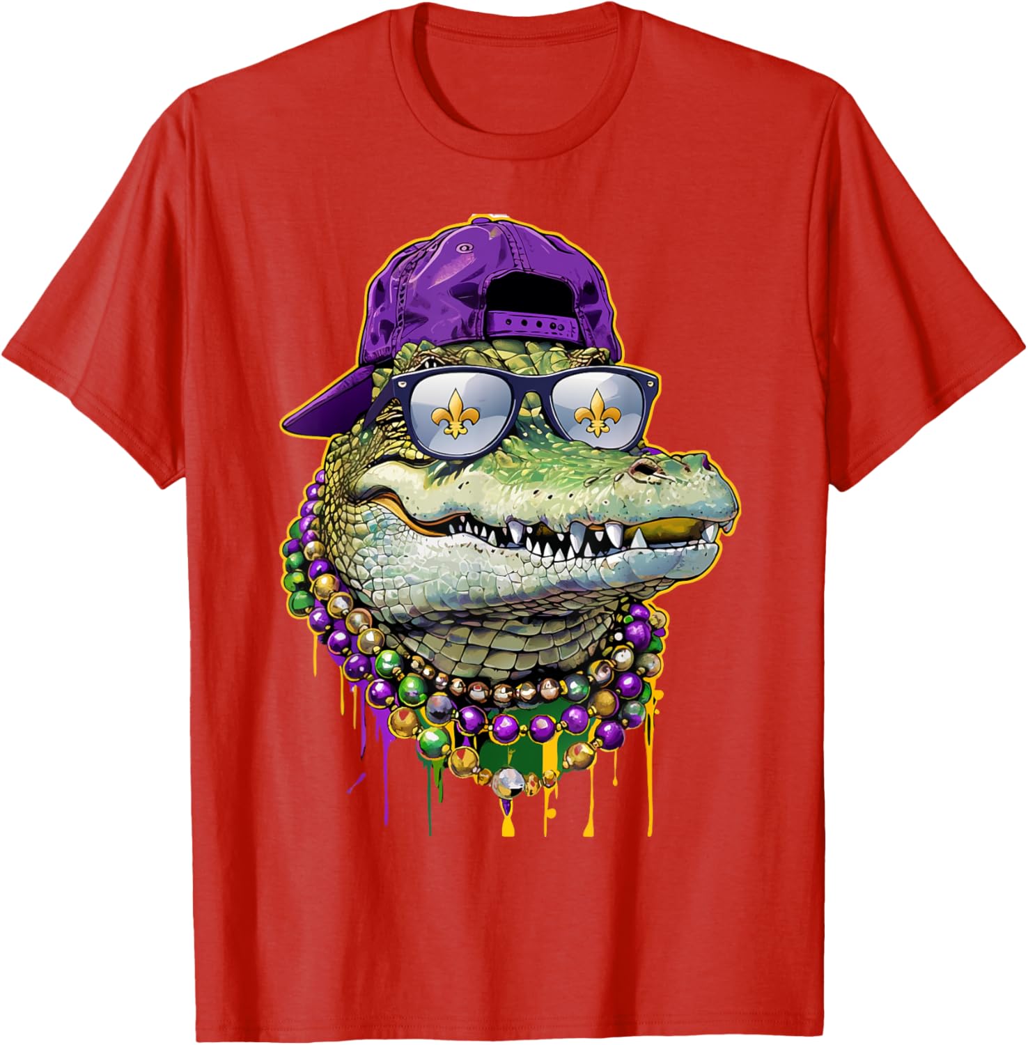 Mardigator Mardi Gras Alligator Costume T-Shirt for Men and Women - 16