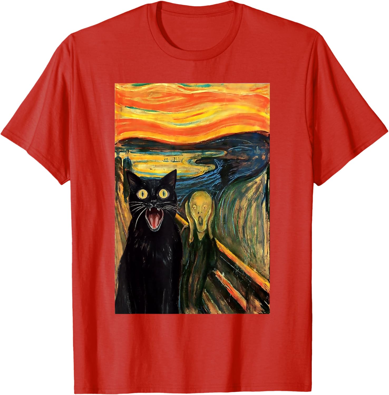 Funny Black Cat Scream Parody T-Shirt for Cat Lovers and Fans - 28