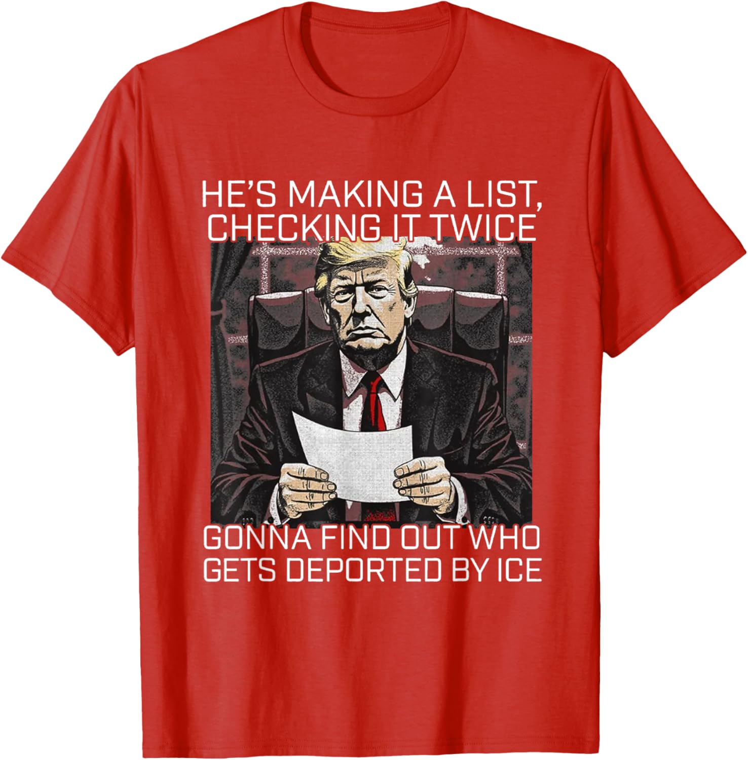 He's Making A List Checking It Twice T-Shirt for Christmas Cheer - 3