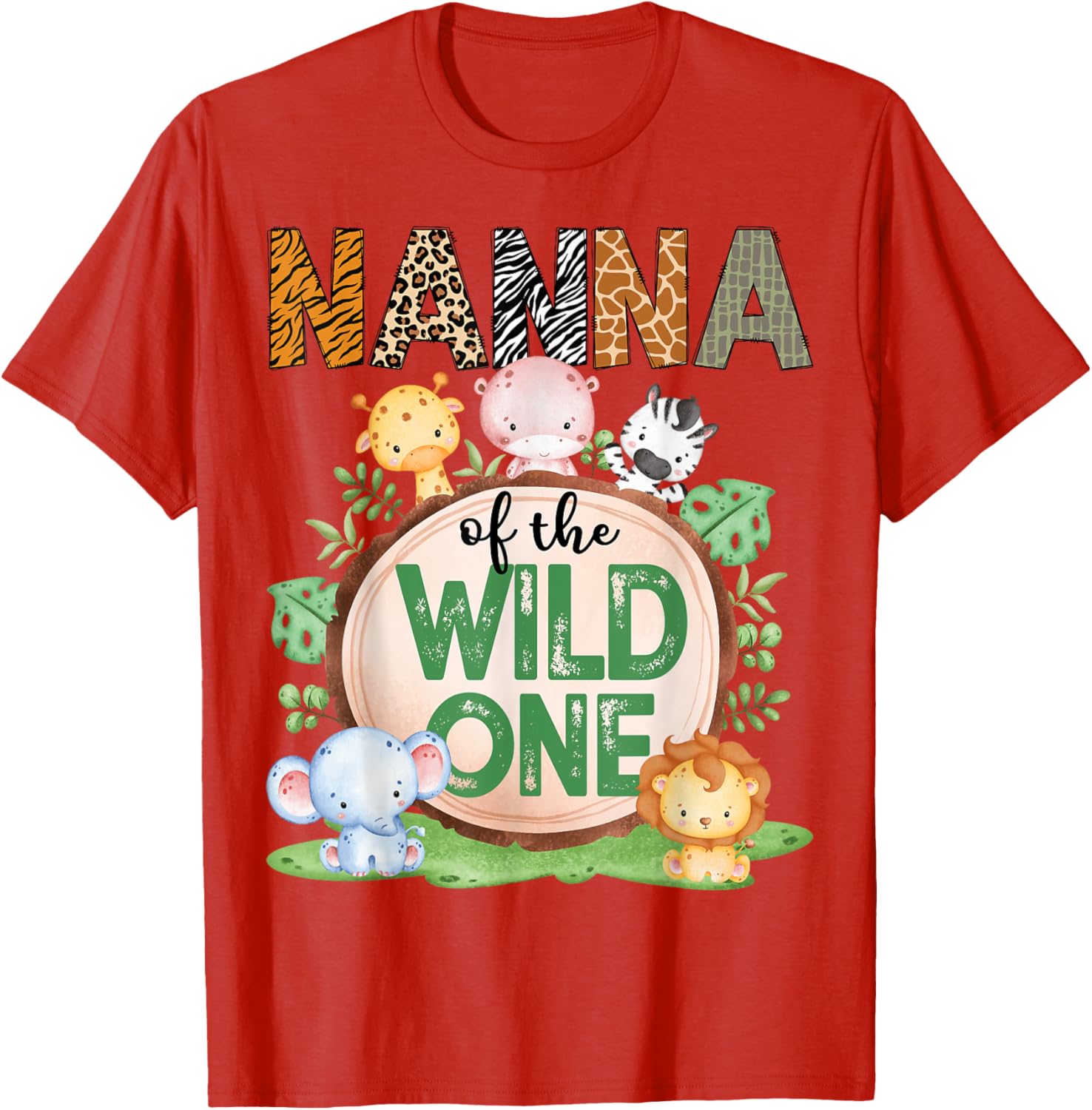 Nanna Of The Wild One 1st Birthday Safari Jungle T-Shirt for Kids - 10