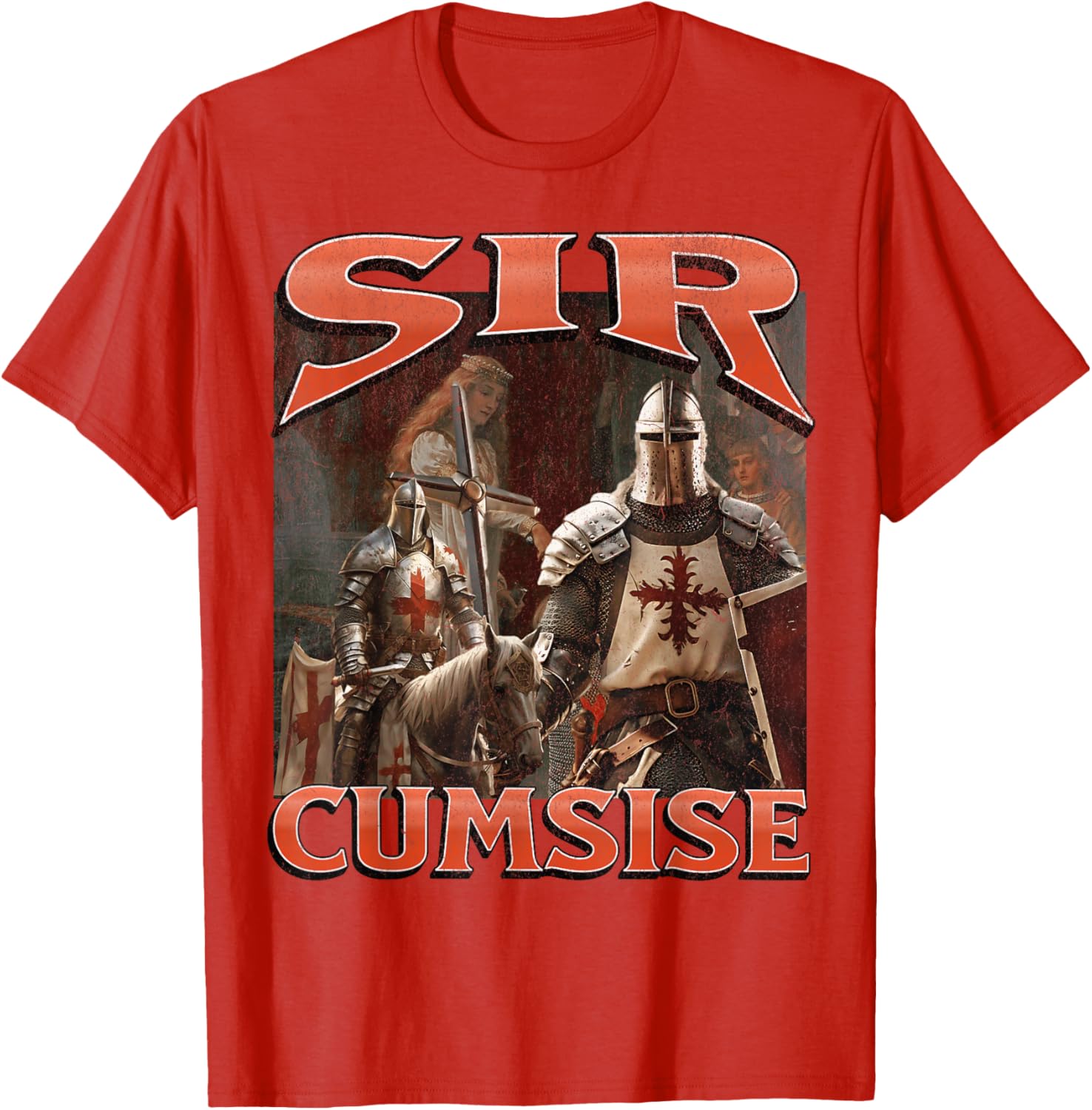 Funny Sir Cumcise Knight Meme Graphic T-Shirt for Unique Style Lovers - 15