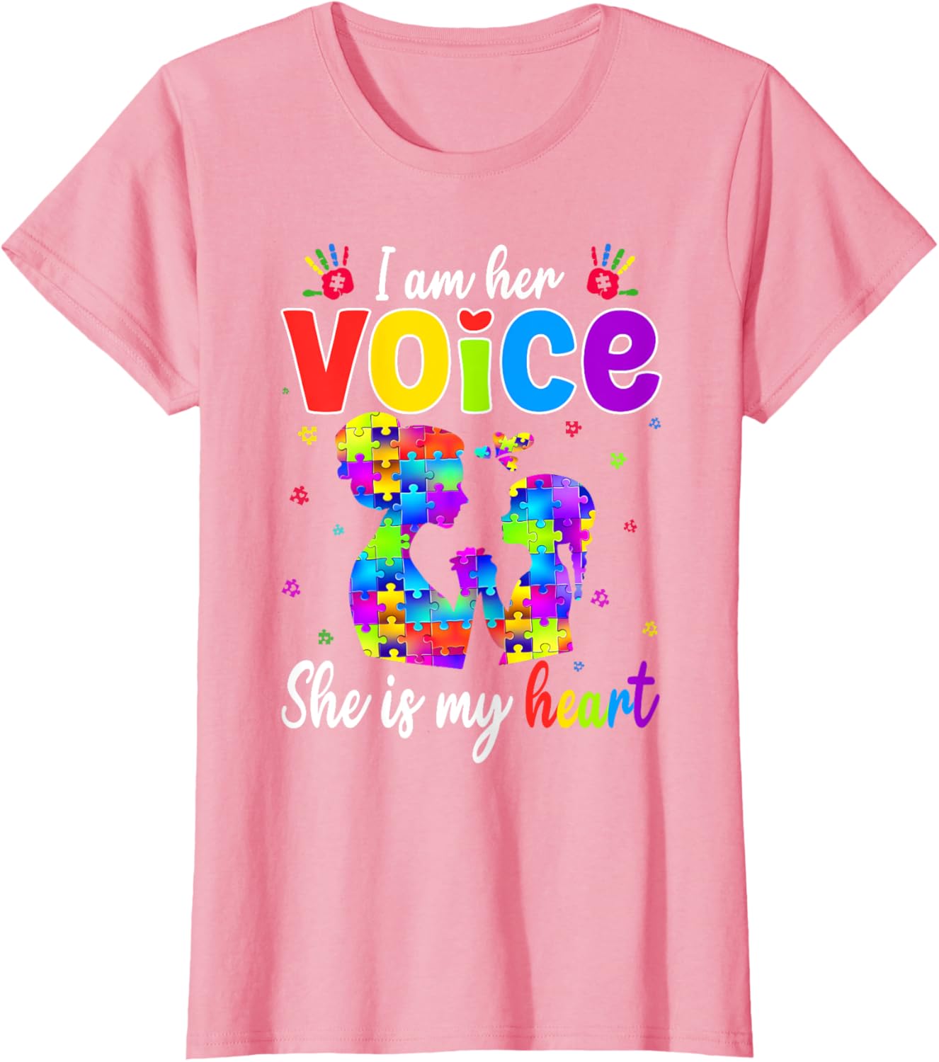Autism Mom I'm Her Voice She Is My Heart T-Shirt for Proud Mothers - 19