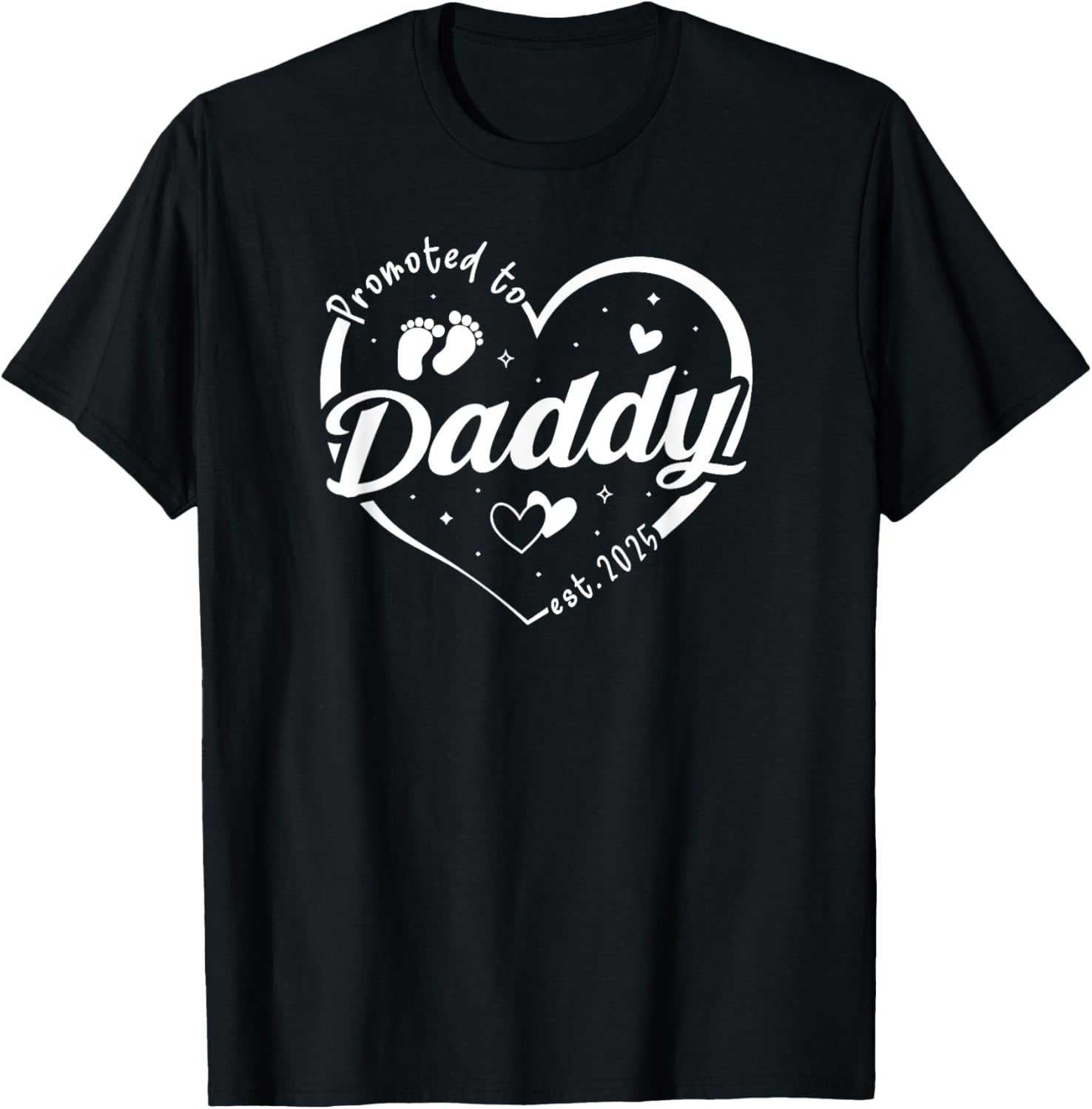 Promoted to Daddy Est 2025 Father's Day T-Shirt for Soon-to-Be Dads - 4