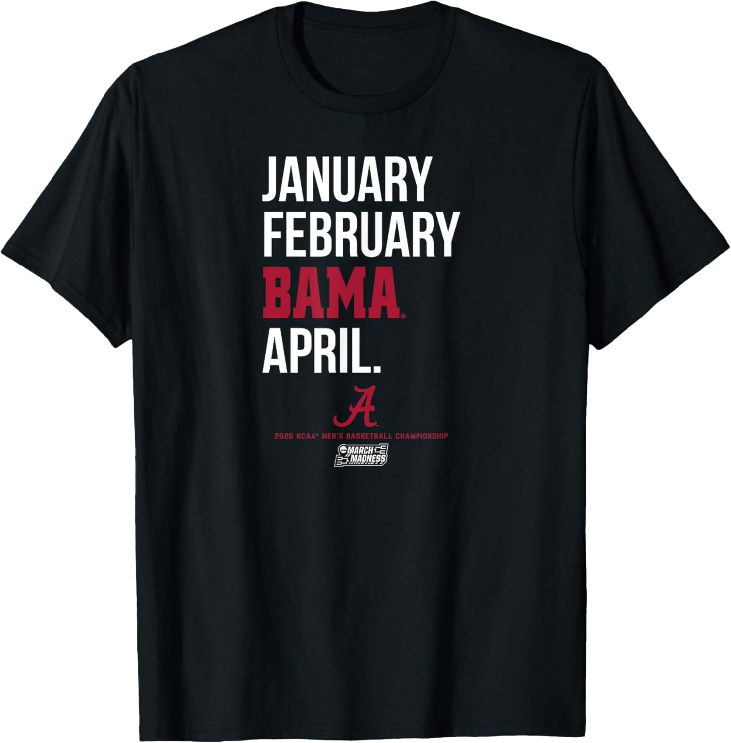 Alabama Crimson Tide Basketball 2025 March Madness T-Shirt for Fans - 1