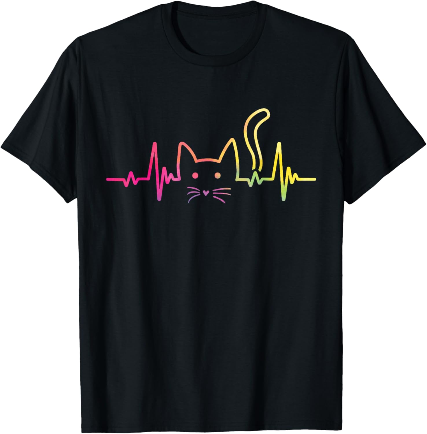 Heartbeat Cat Lover Paws T-Shirt for Men, Women, Girls, and Kids - 17
