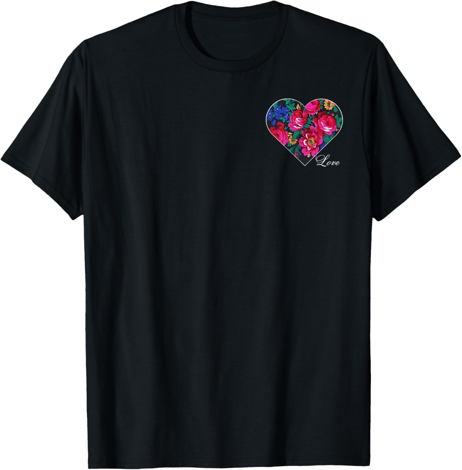 Floral Heart Love T-Shirt for Native American Women - Masani Scarf Design - 11