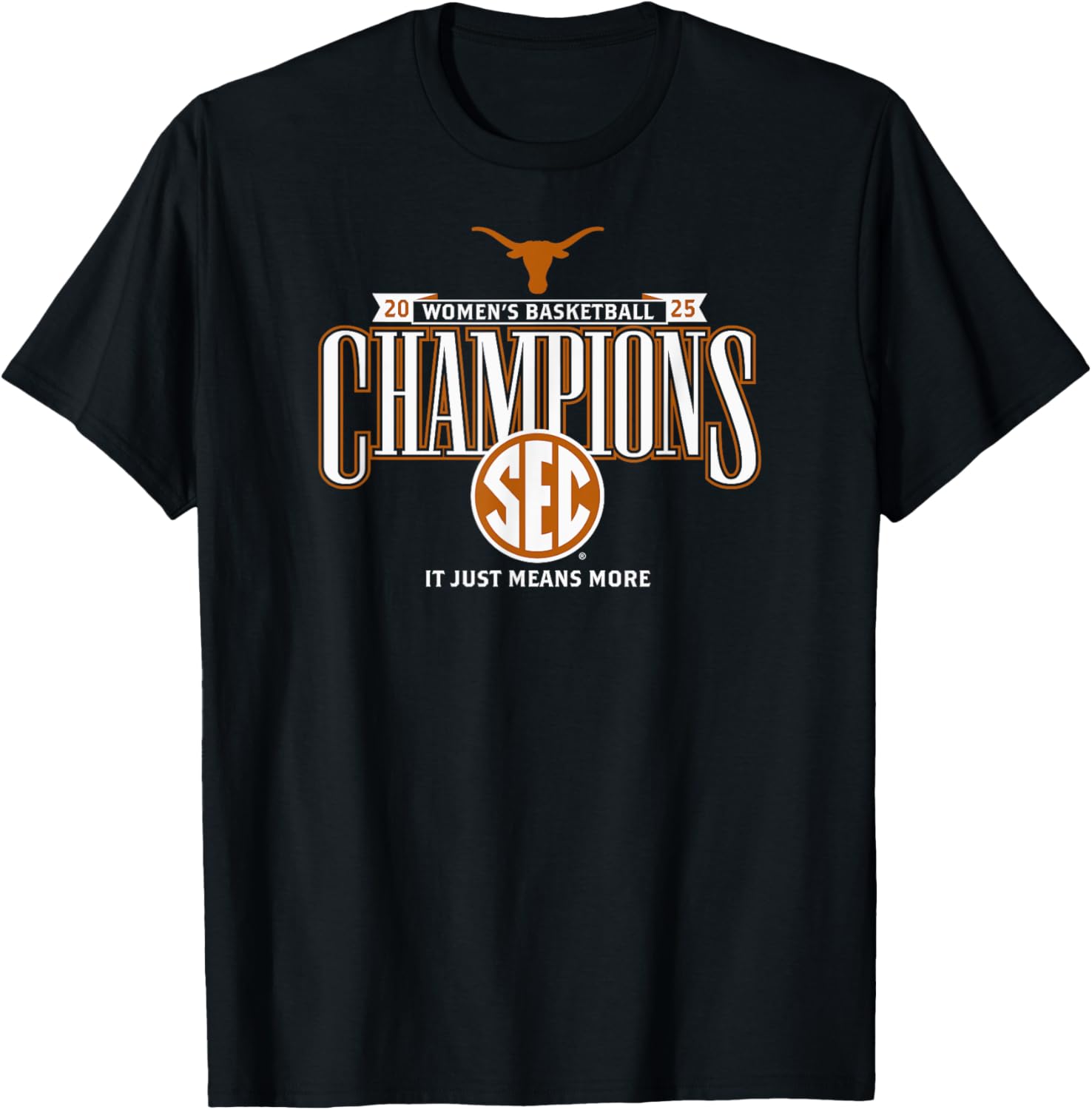Texas Longhorns Women's Basketball SEC Champs 2025 T-Shirt - Sports Gear - 1