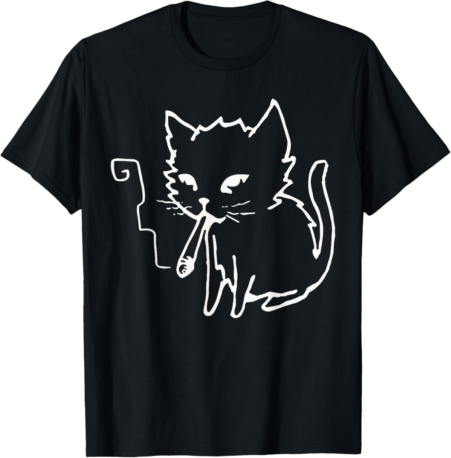 Funny Cat Smoking Cigarette T-Shirt for Men and Women - Stylish Casual Wear - 1