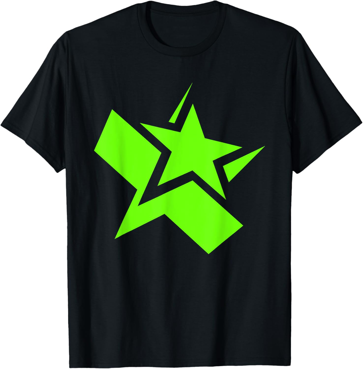 Green Chunky Star Graphic T-Shirt for Stylish Casual Wear - 13