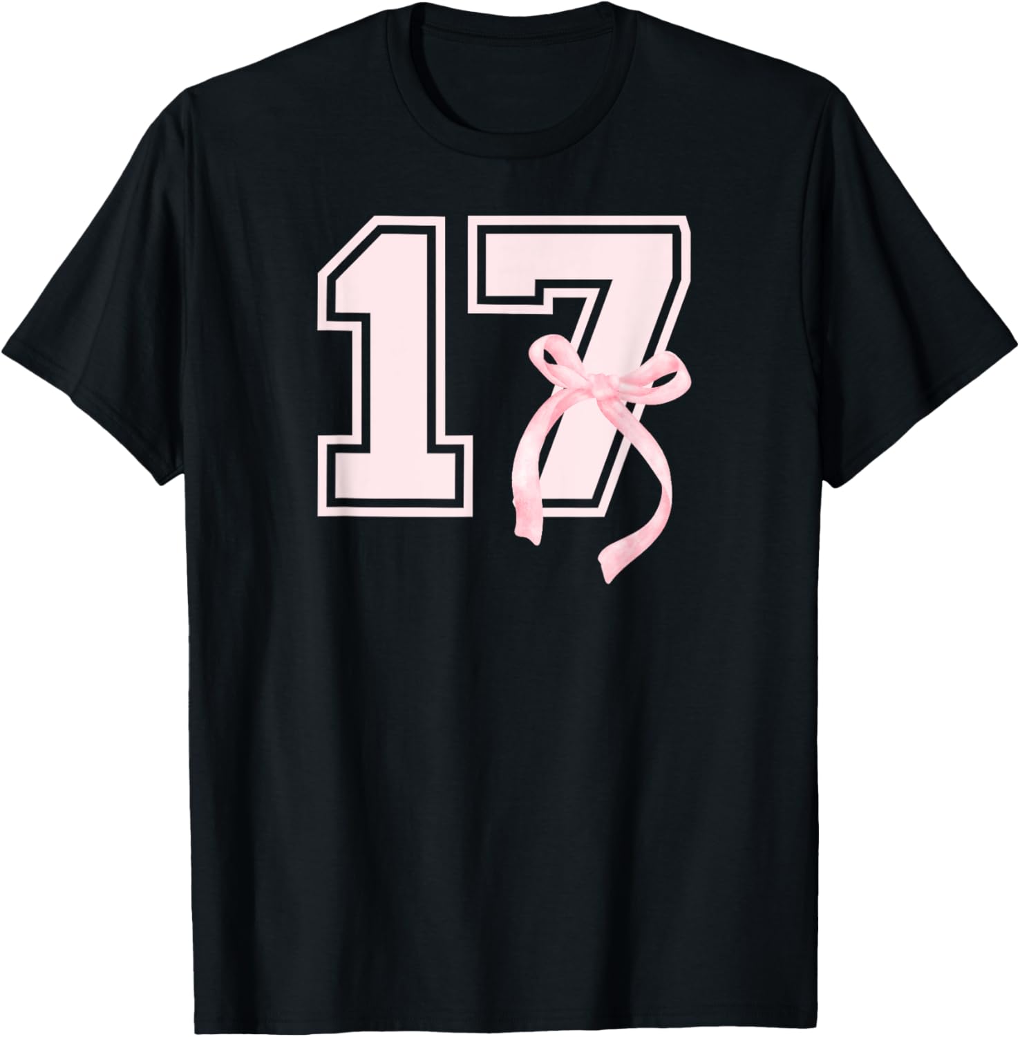 17th Birthday Bow T-Shirt for Stylish Seventeen Year Old Girls - 16