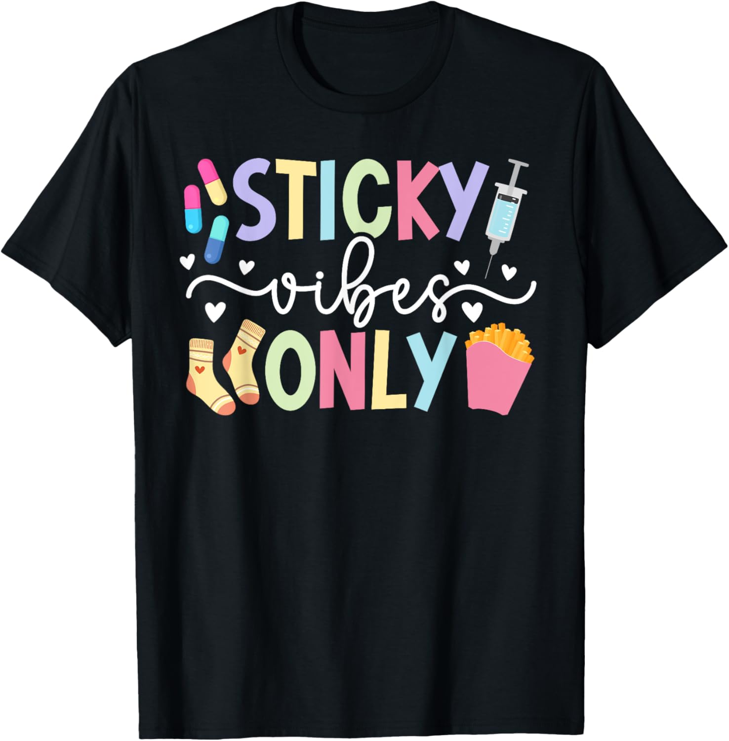 Sticky Vibes Only IVF Mom Transfer Day T-Shirt for Fertility Support - 7