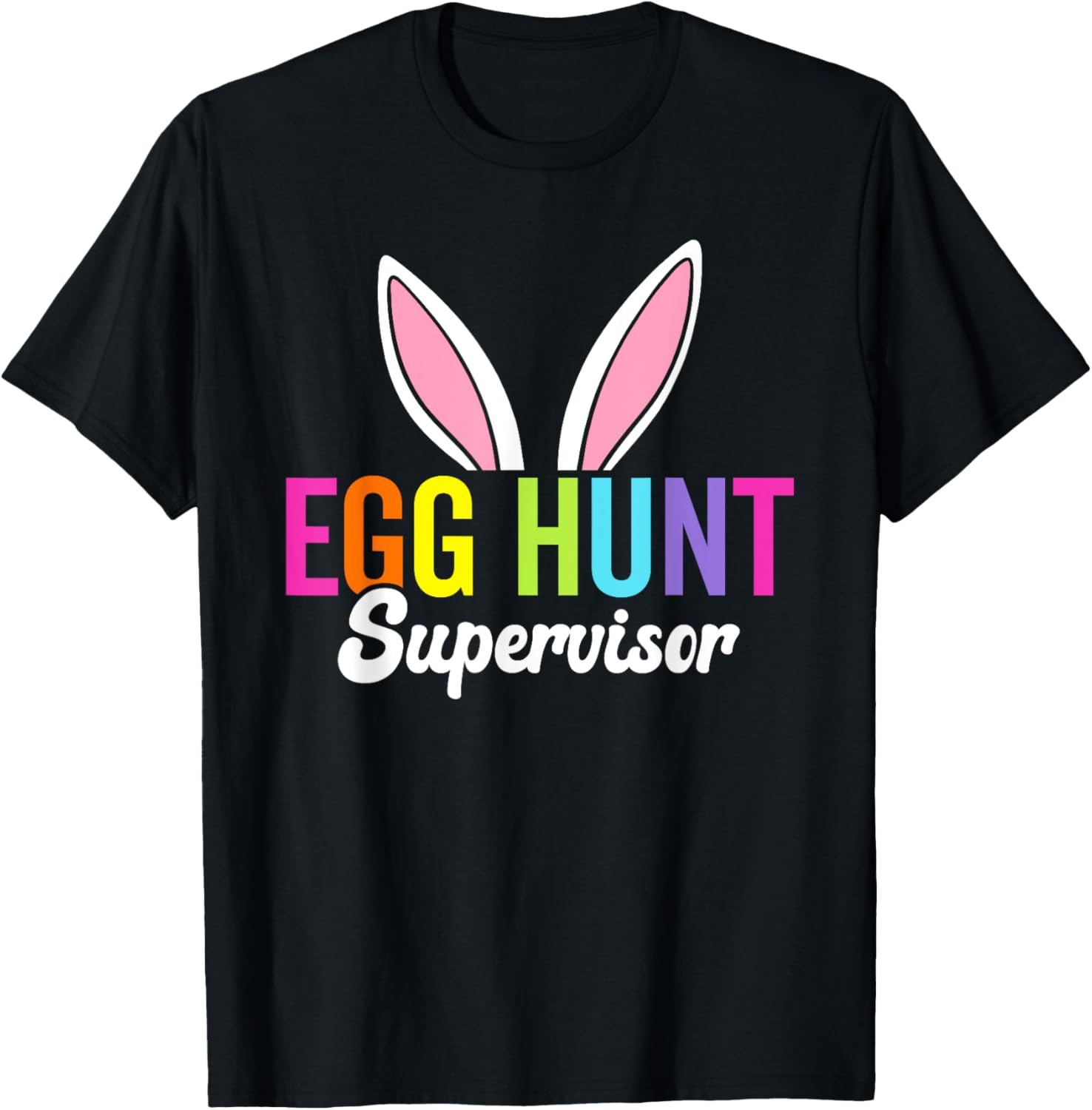 Egg Hunt Supervisor T-Shirt with Matching Easter Rabbit Ears Design - 2