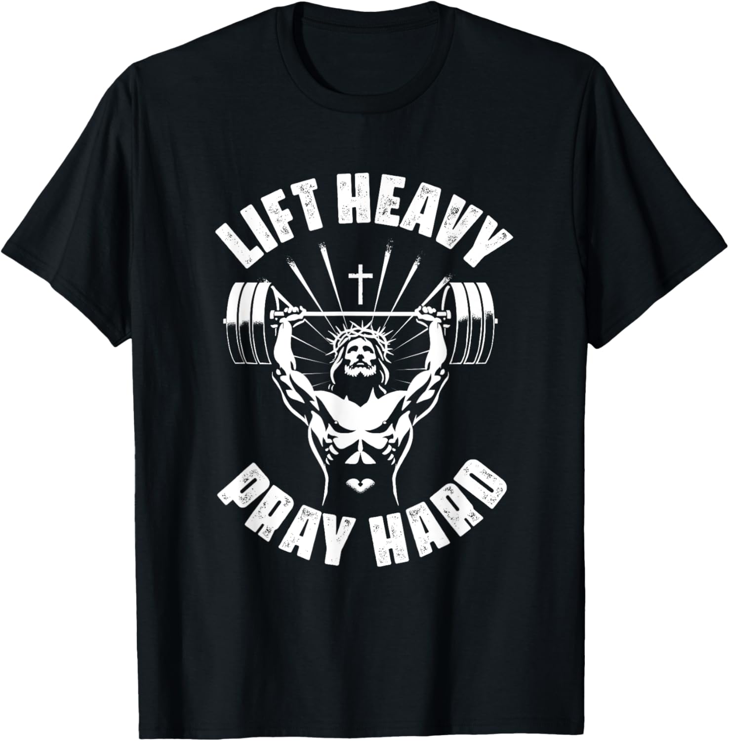 Lift Heavy Pray Hard Christian Bodybuilding T-Shirt for Gym Lovers - 9
