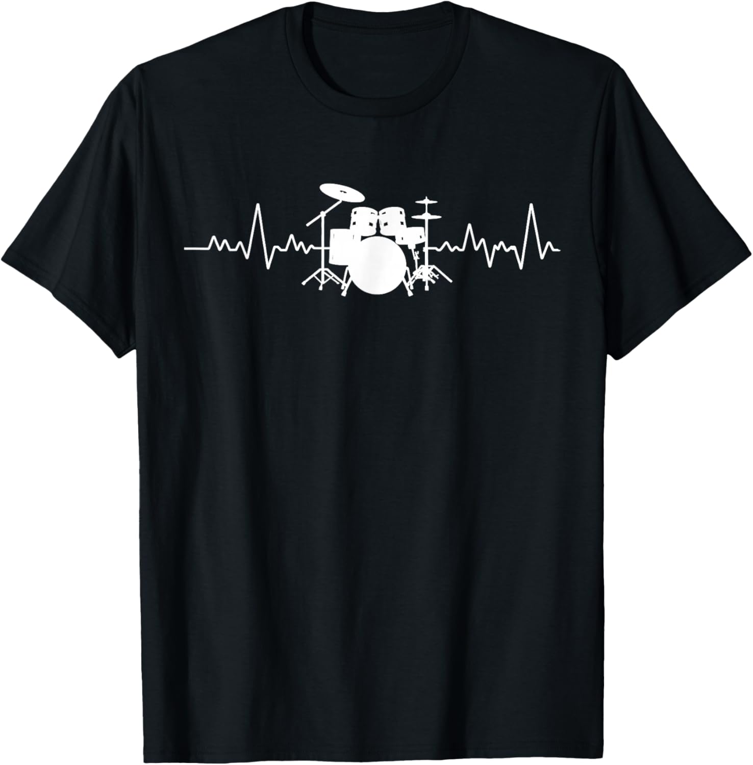 Drummer Heartbeat Pulse Graphic T-Shirt for Music Lovers and Musicians - 8