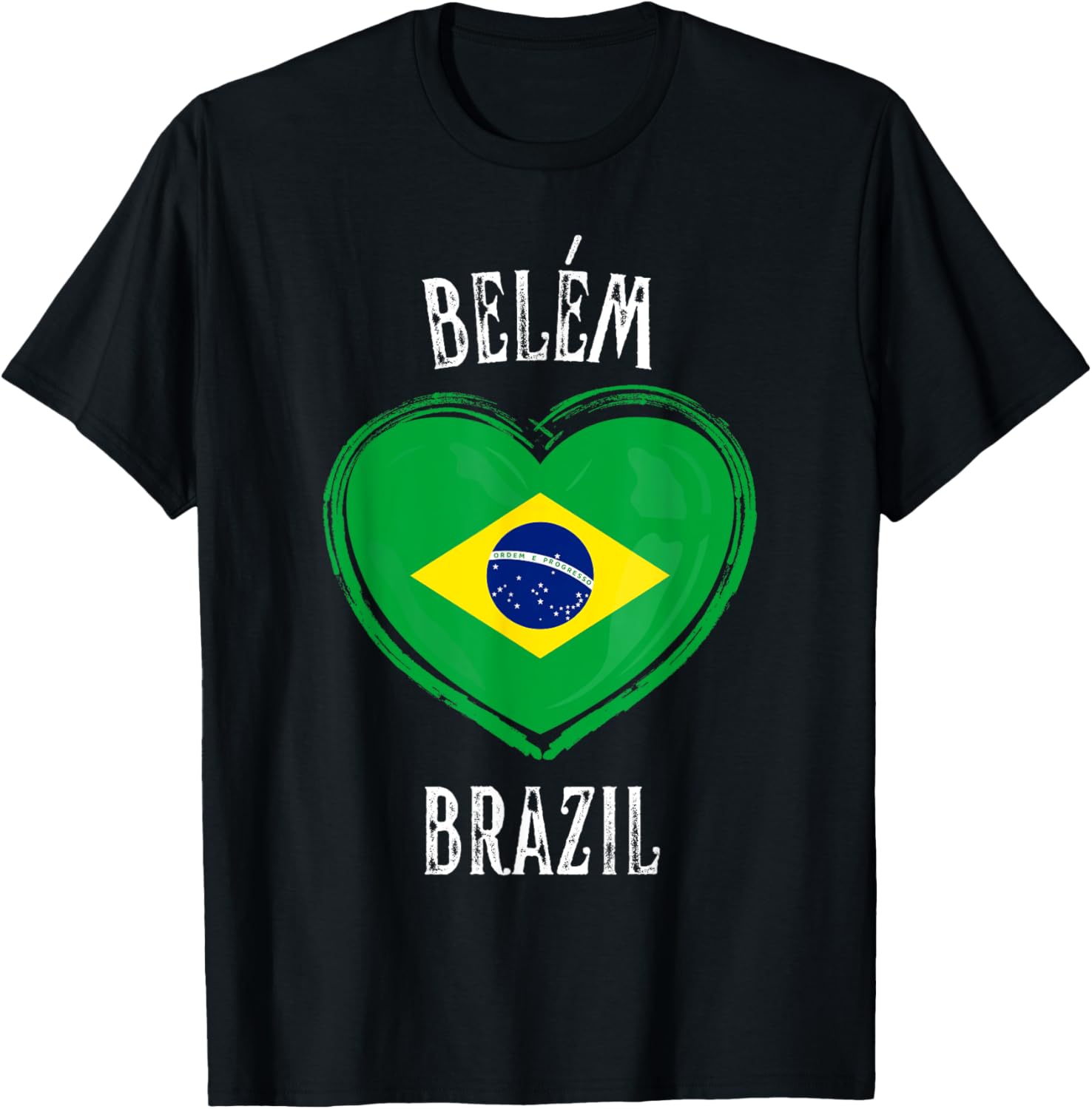 Brazil Flag Heart Belem City T-Shirt for Proud Brazilian Fans - 1