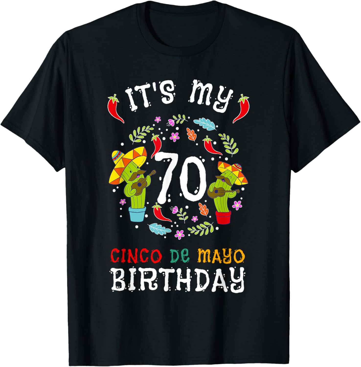 Celebrate 70th Birthday with Fun Cinco De Mayo T-Shirt for Kids and Men - 8