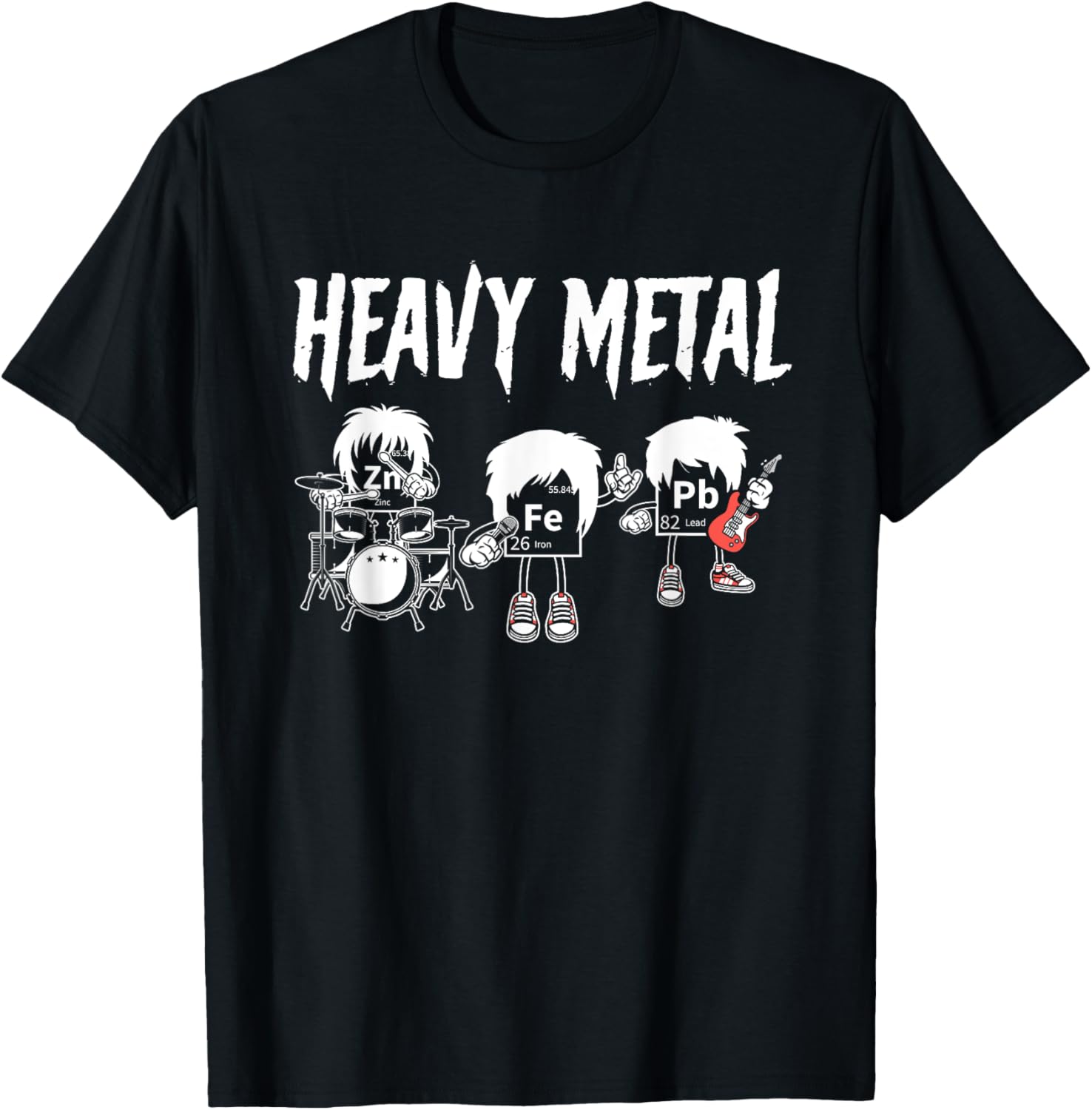 Funny Chemistry T-Shirt with Heavy Metal Music Puns for Science Lovers - 1